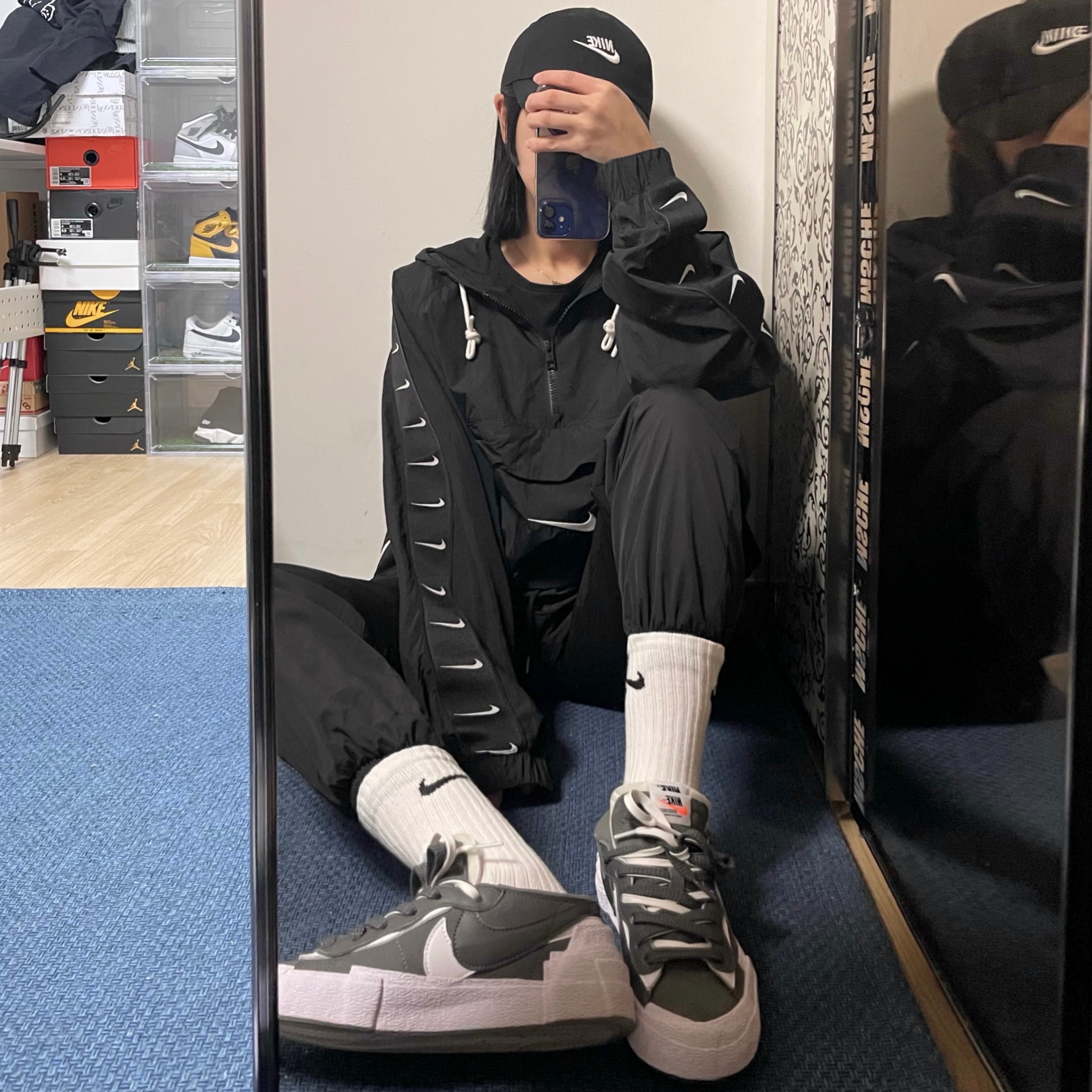 Nike x Sacai Blazer Low Iron Grey 착용 스타일