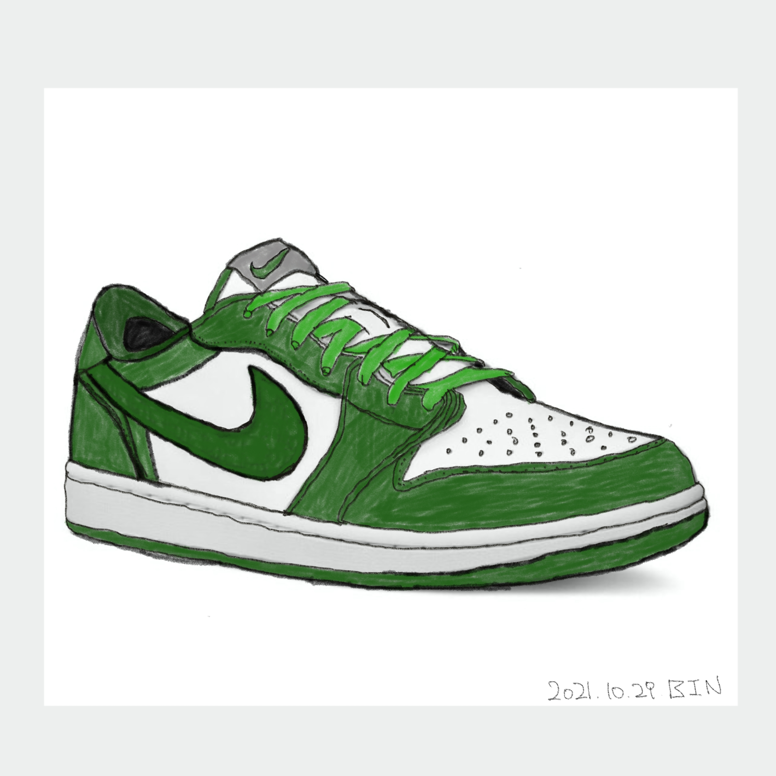 Nike Dunk Low Retro Varsity Green 착용 스타일