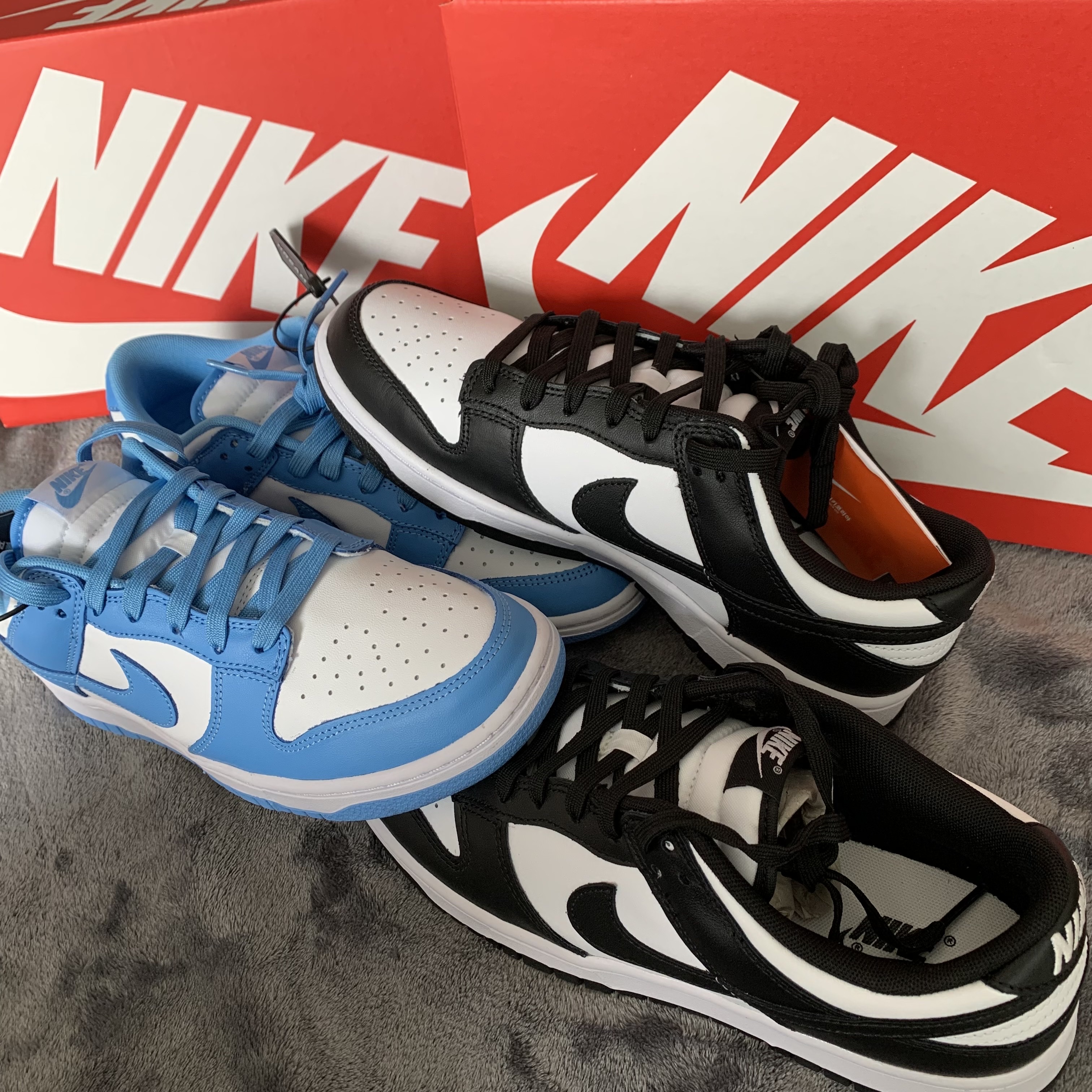 Nike Dunk Low Retro Black, Nike Dunk Low Retro University Blue 착용 스타일 - 4