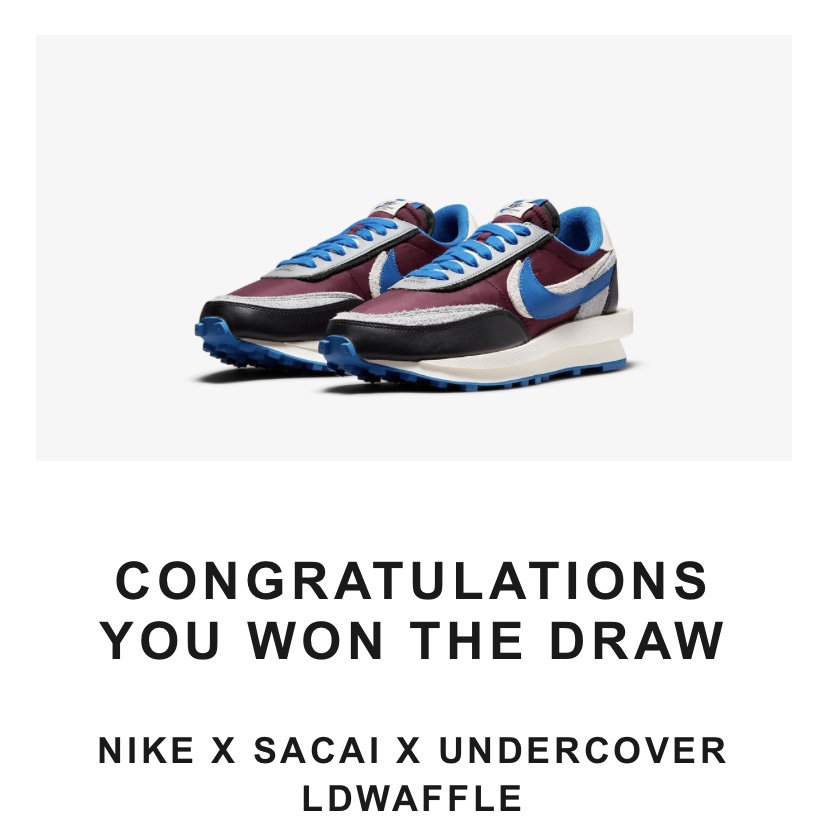 Nike x Sacai x Undercover LDWaffle Night Maroon Team Royal 착용 스타일