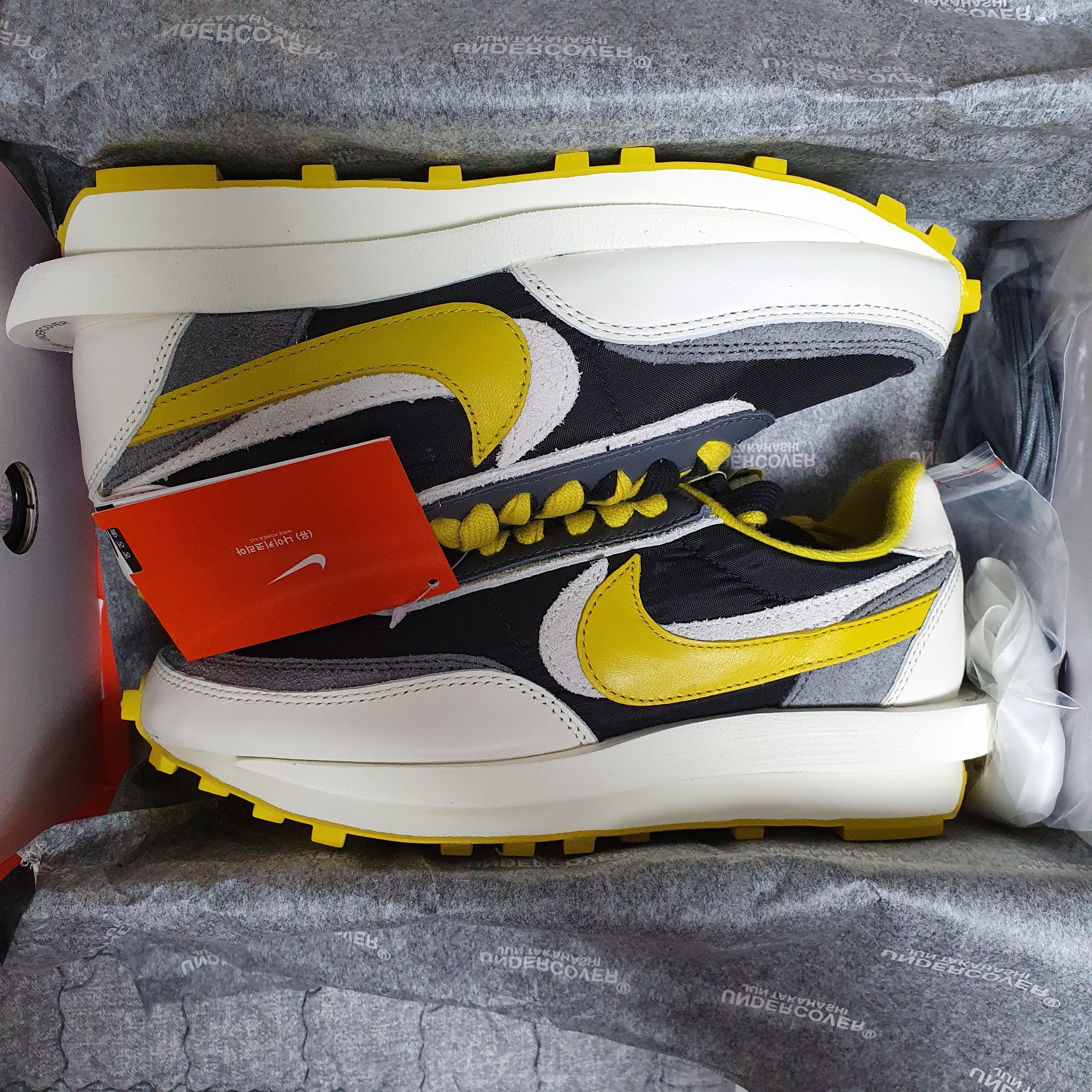 Nike x Sacai x Undercover LDWaffle Black Bright Citron 착용 스타일