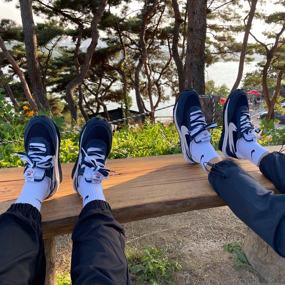 Nike x Sacai x Fragment LDWaffle Blackened Blue 착용 스타일 - 4