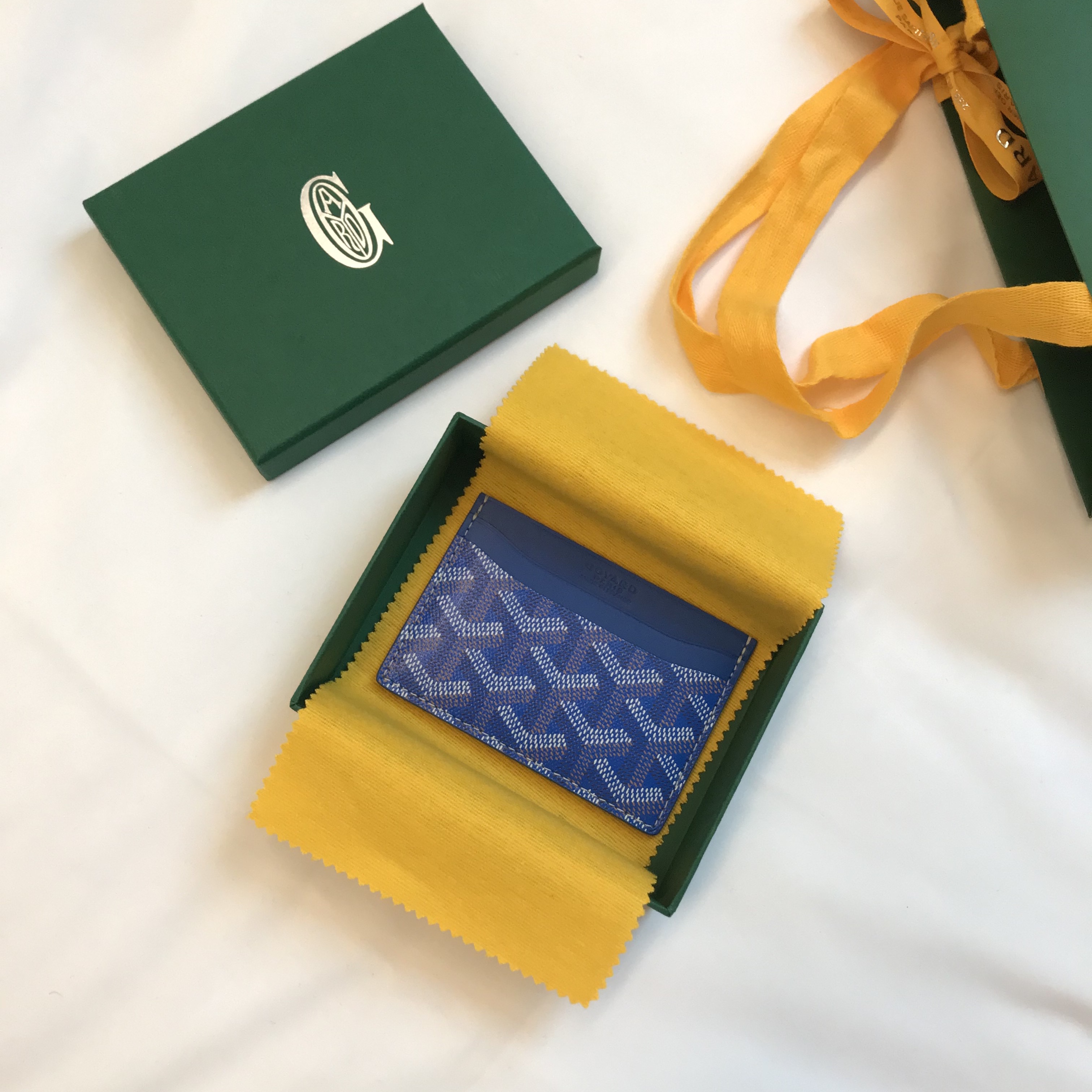 Goyard Saint Sulpice Card Holder Sky Blue 착용 스타일 - 1