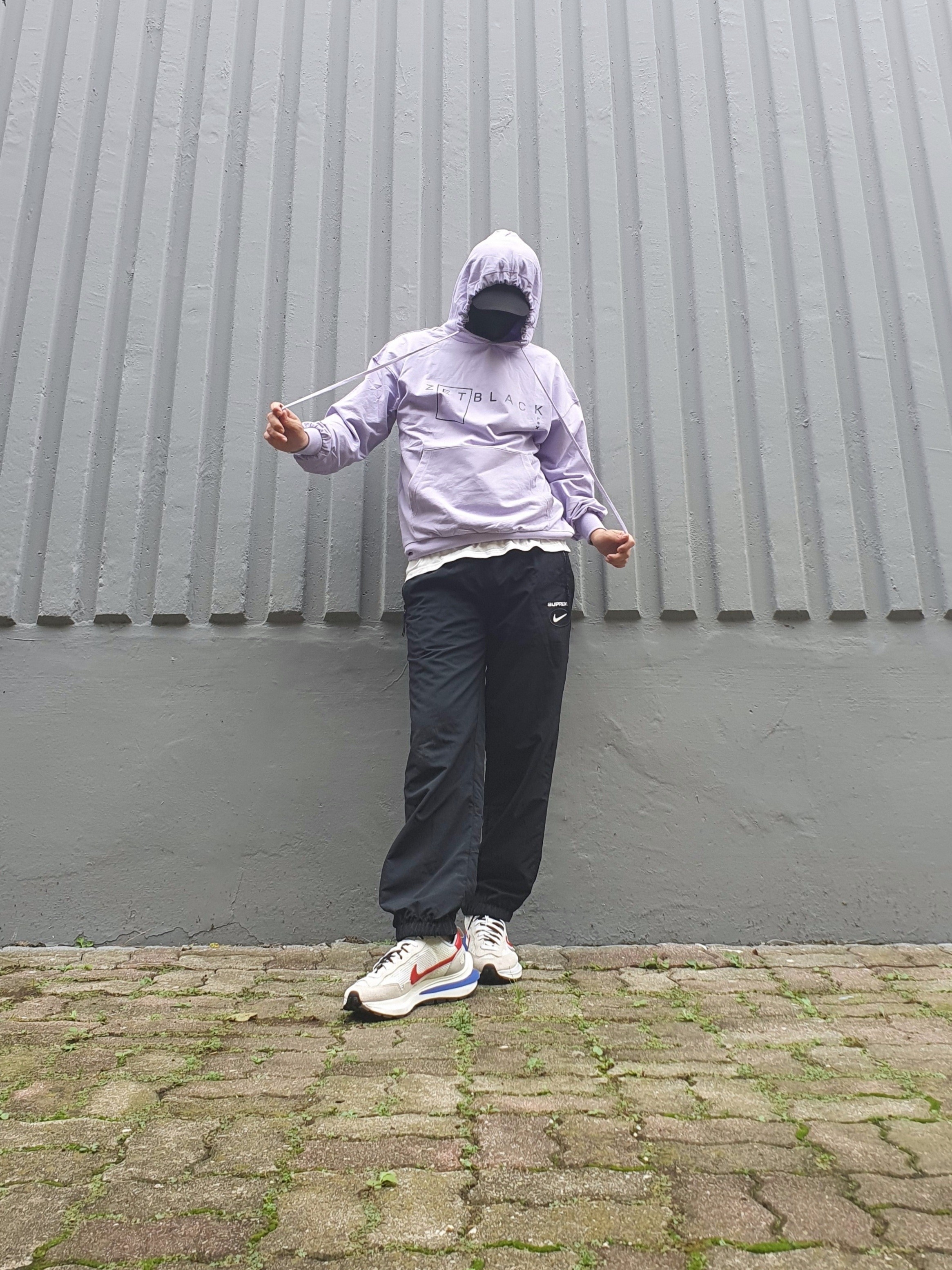 Nike x Sacai VaporWaffle Royal Fuchsia, Supreme x Nike Jewel Reversible Ripstop Pants Black - 20FW 착용 스타일