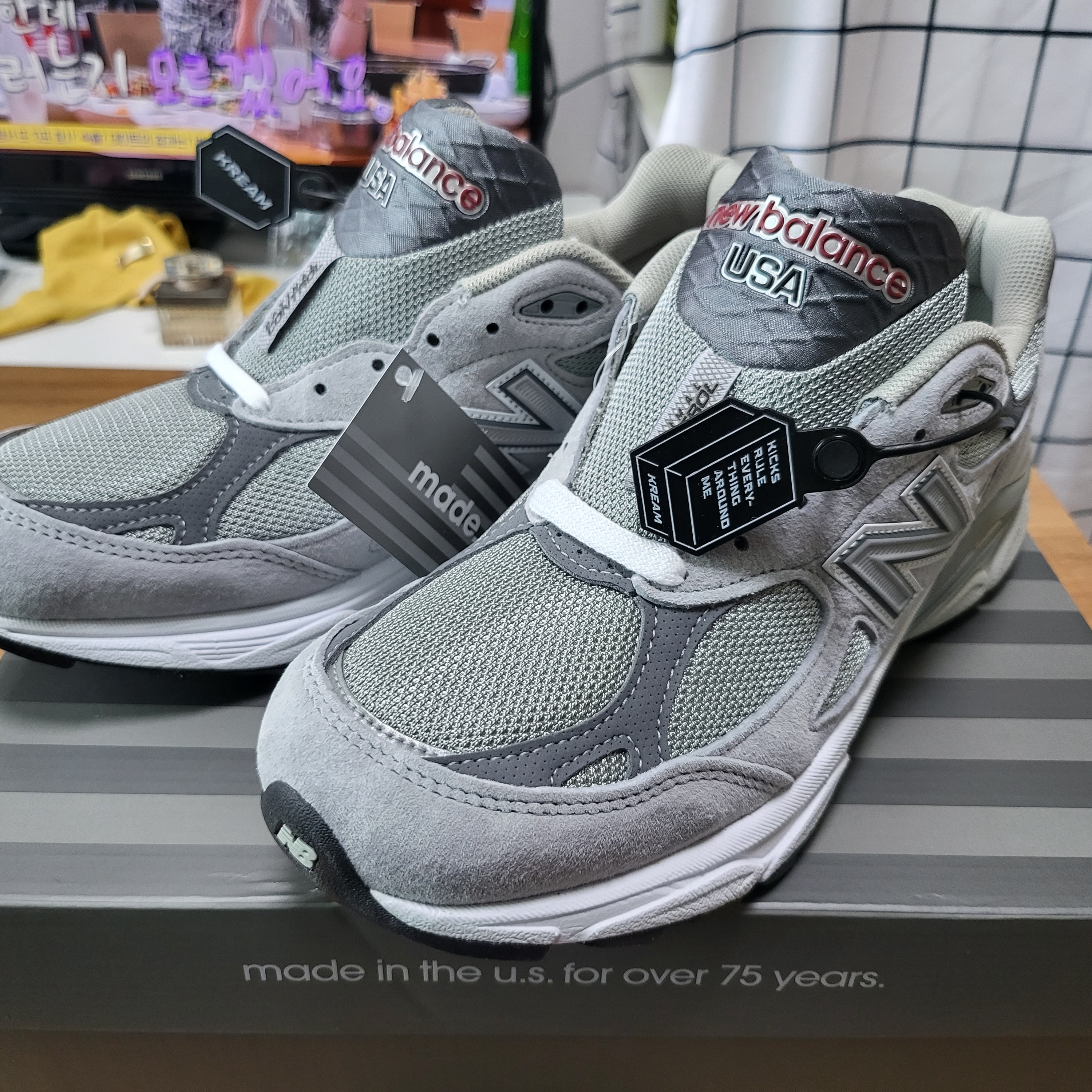 New Balance 990v3 Made in USA Grey - D Standard 착용 스타일 - 1