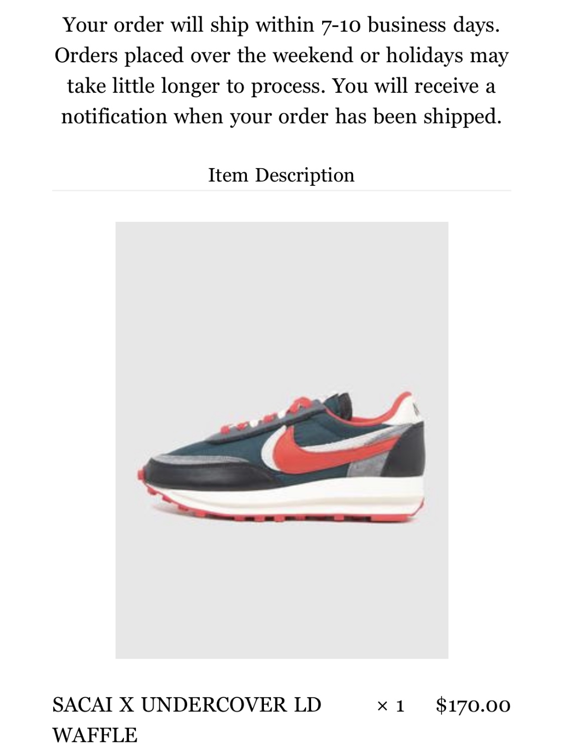 Nike x Sacai x Undercover LDWaffle Midnight Spruce University Red, Nike x Sacai x Undercover LDWaffle Black Bright Citron 착용 스타일 - 1
