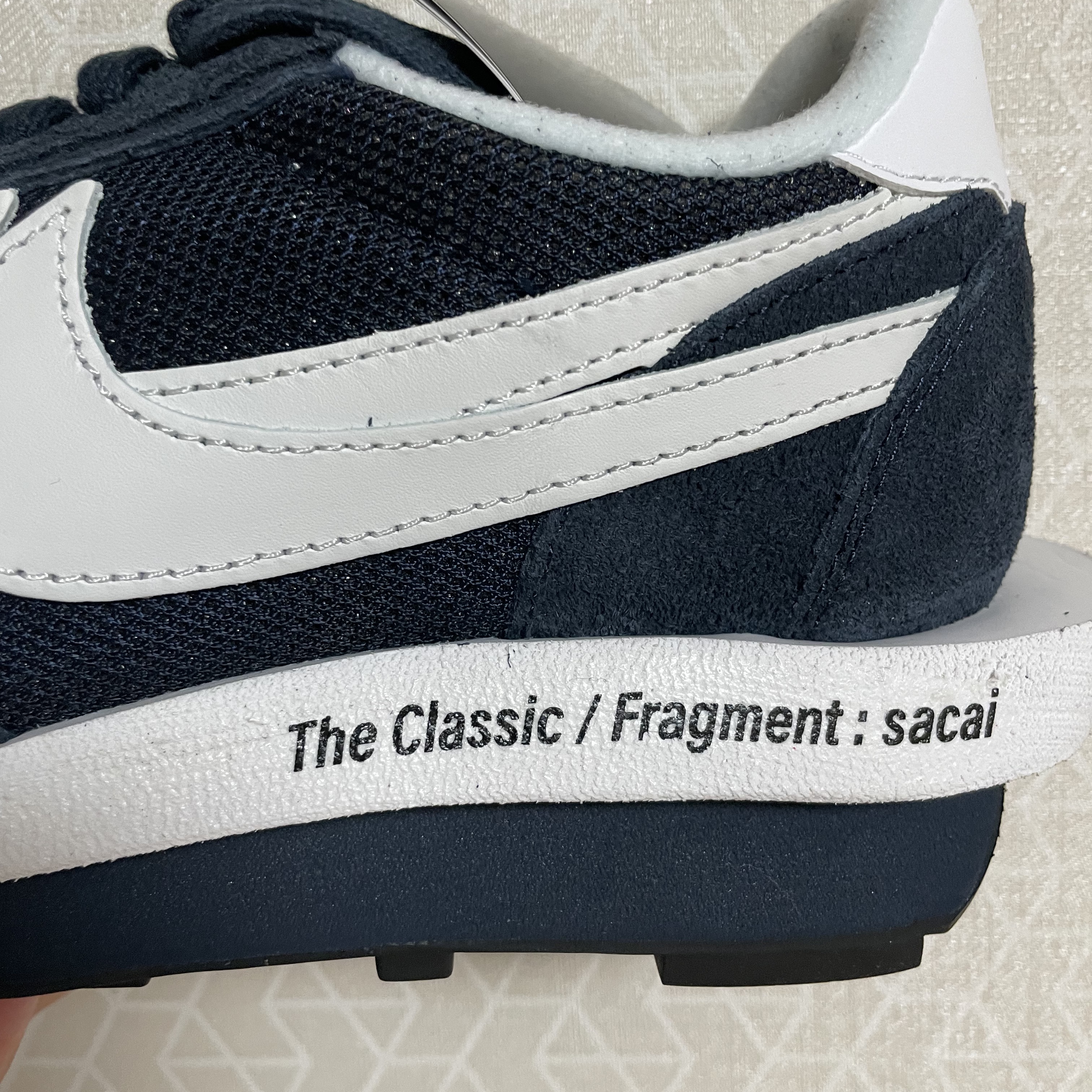 Nike x Sacai x Fragment LDWaffle Blackened Blue 착용 스타일 - 4