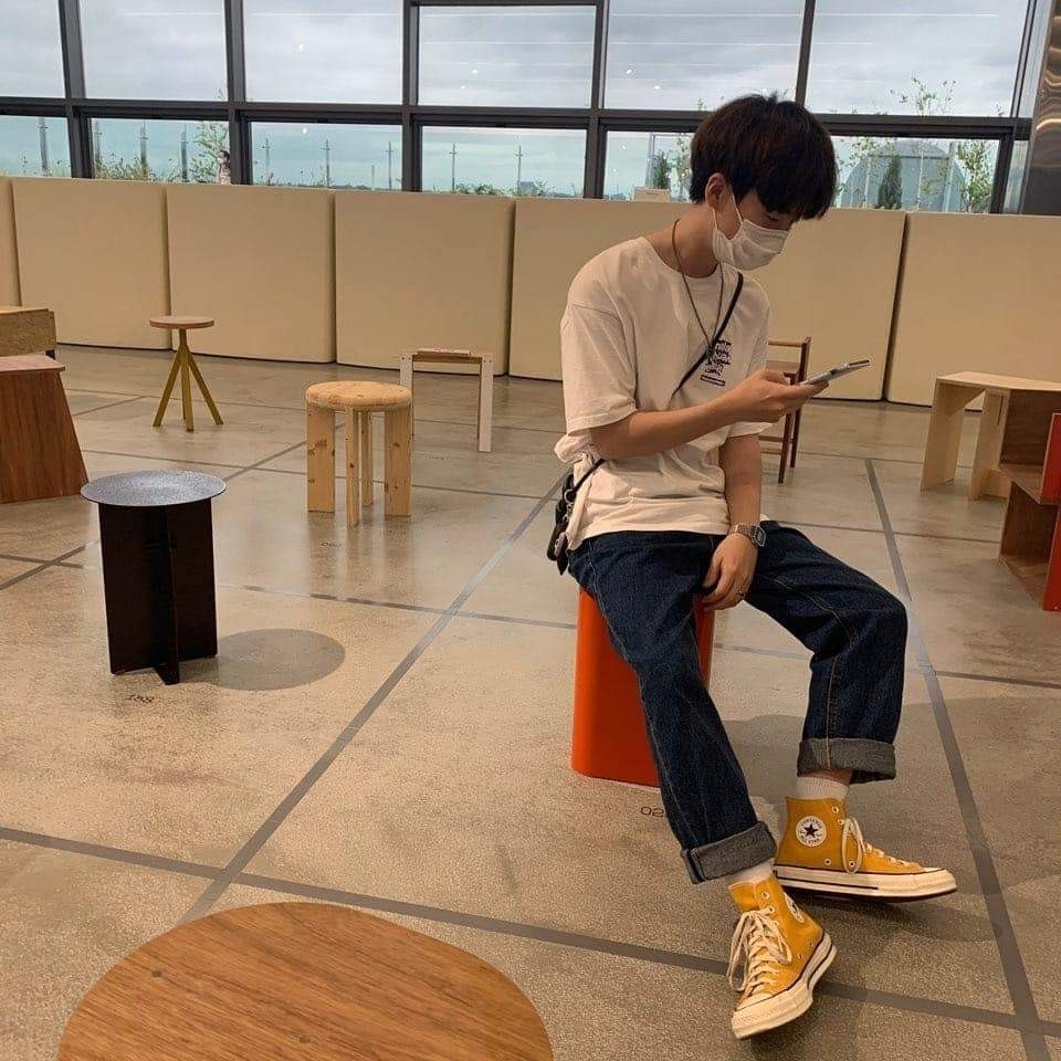 Converse Chuck 70 High Vintage Canvas Sunflower 착용 스타일