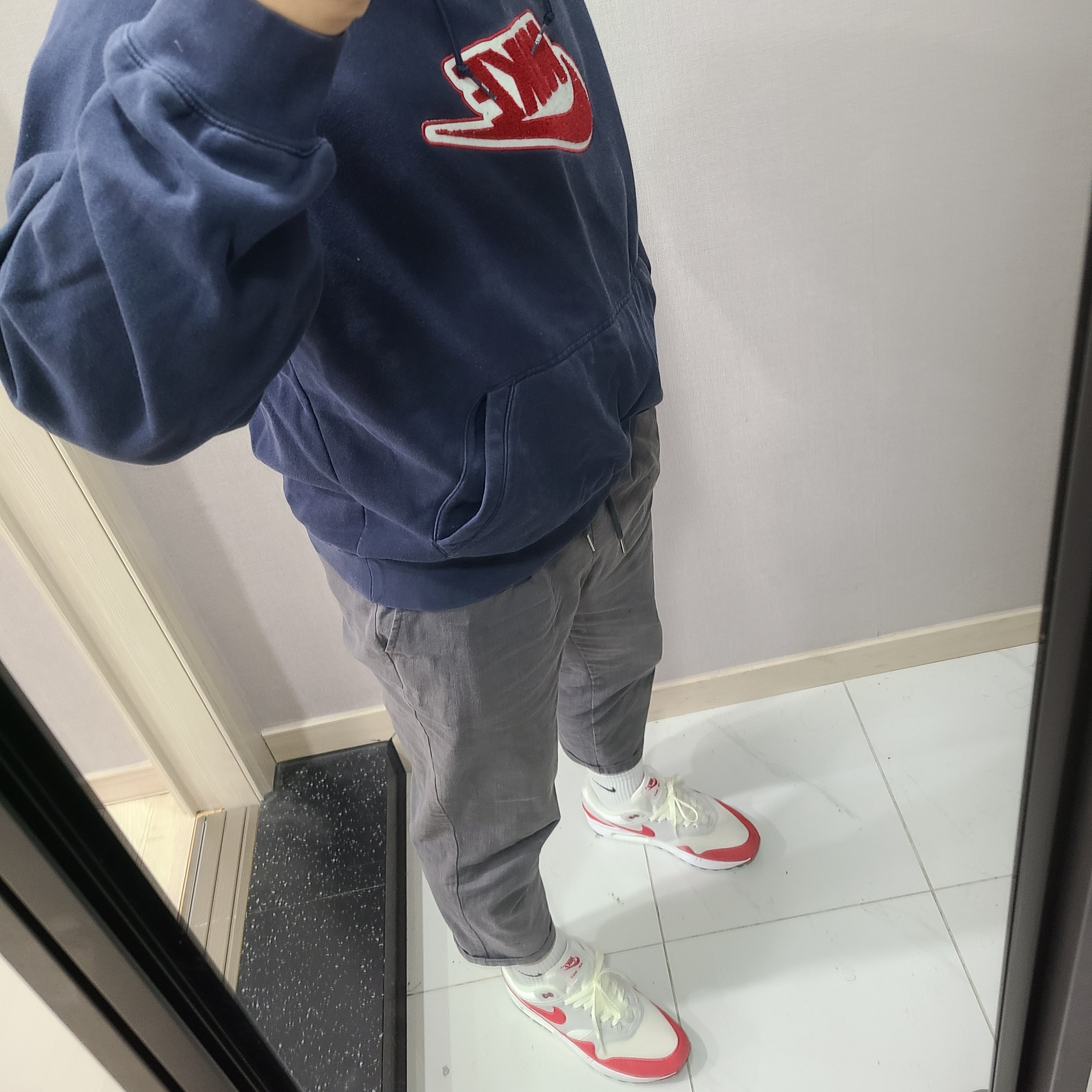 Nike Air Max 1 Anniversary Red (2017/2018 Restock Pair) 착용 스타일