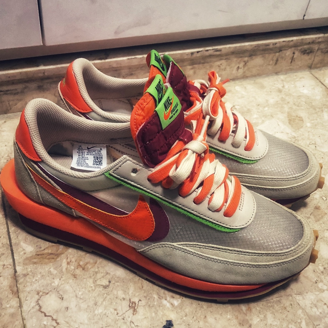 Nike x Sacai x Clot LDWaffle Orange Blaze 착용 스타일