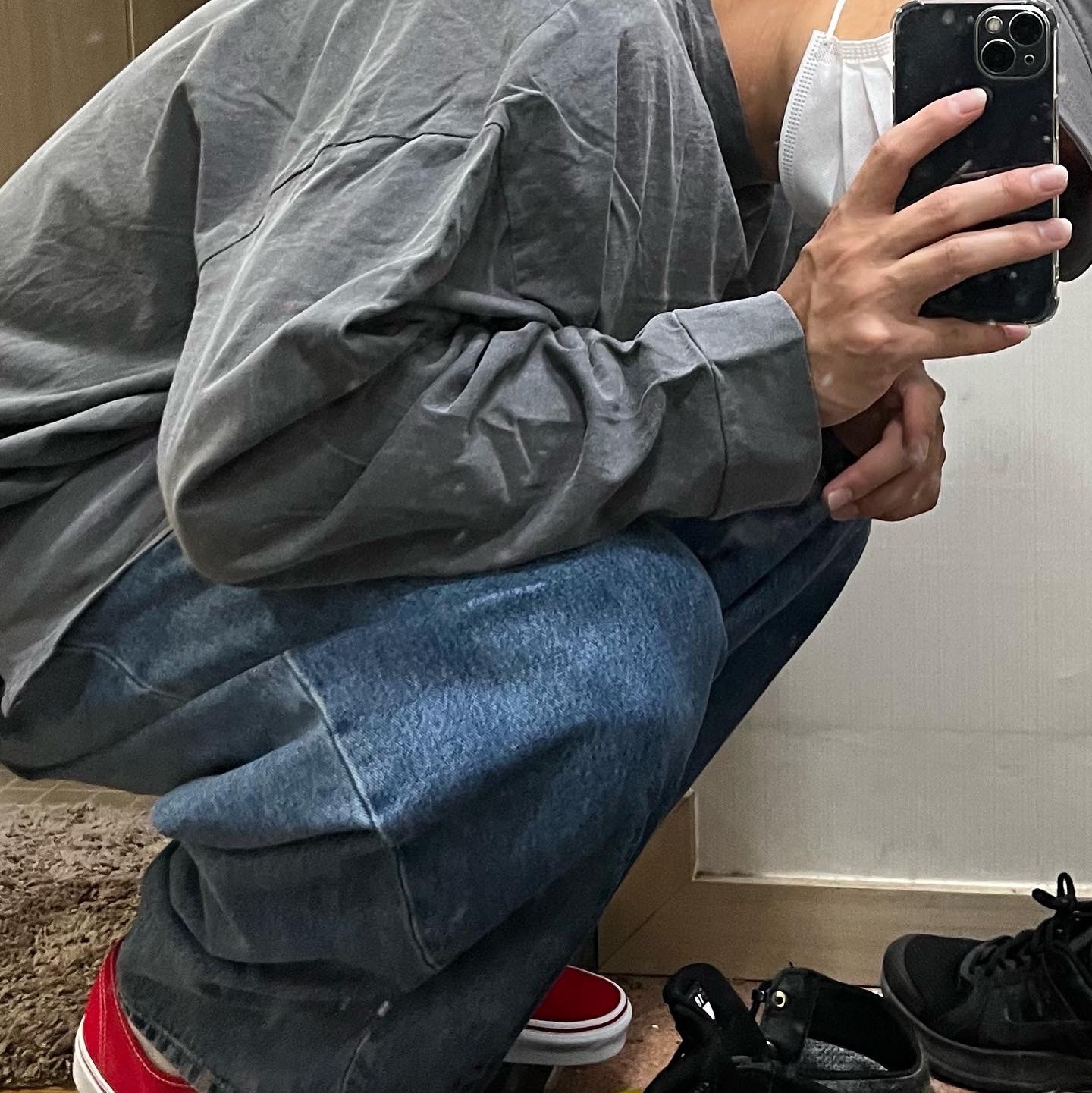 Vans Authentic Red 착용 스타일 - 1