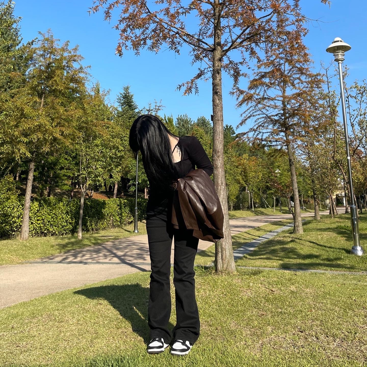 Nike Dunk Low Retro Black 착용 스타일 - 1