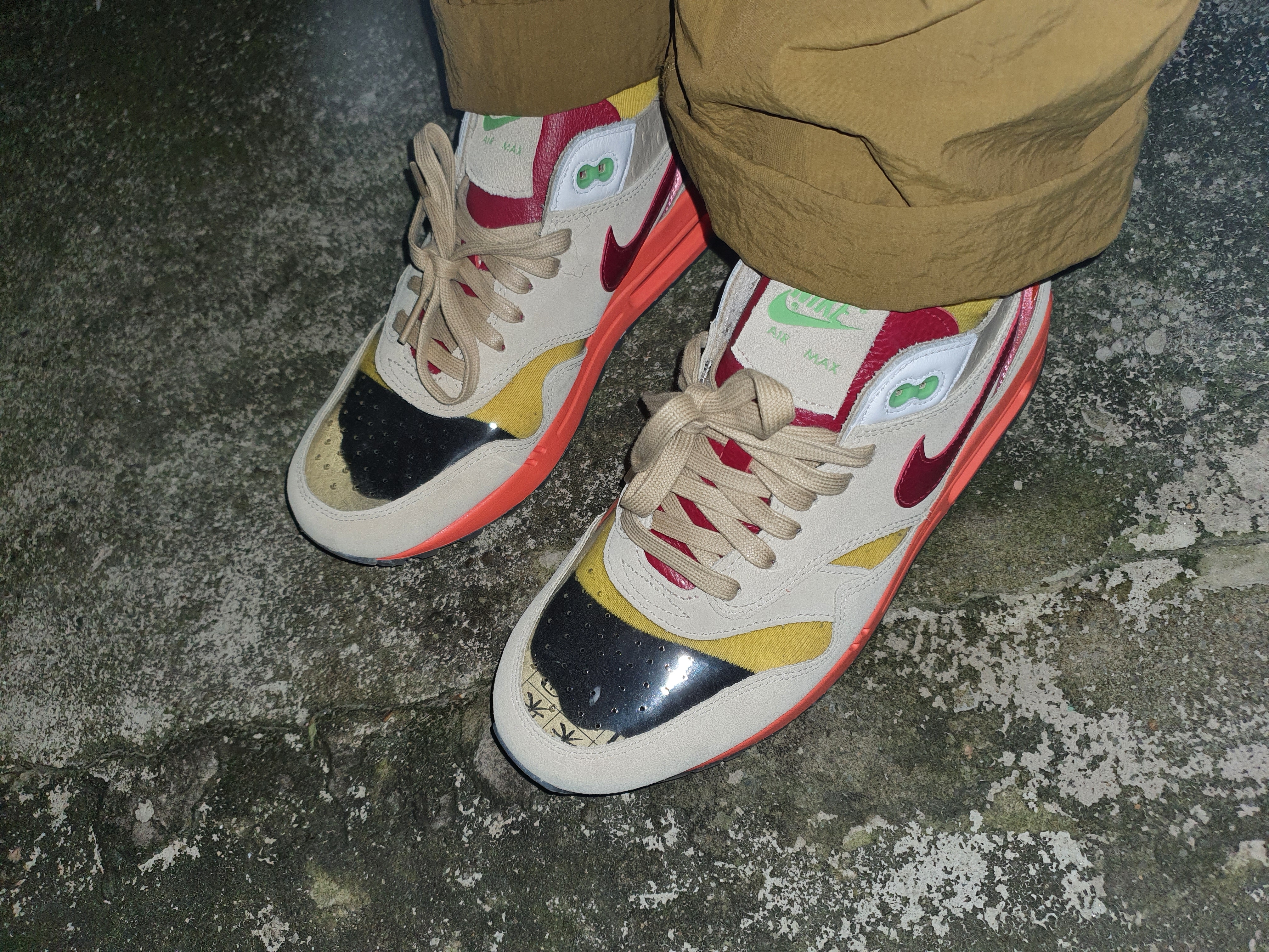 Nike x Clot Air Max 1 Net, Supreme Patches Denim Baseball Jersey Black - 21SS 착용 스타일 - 3