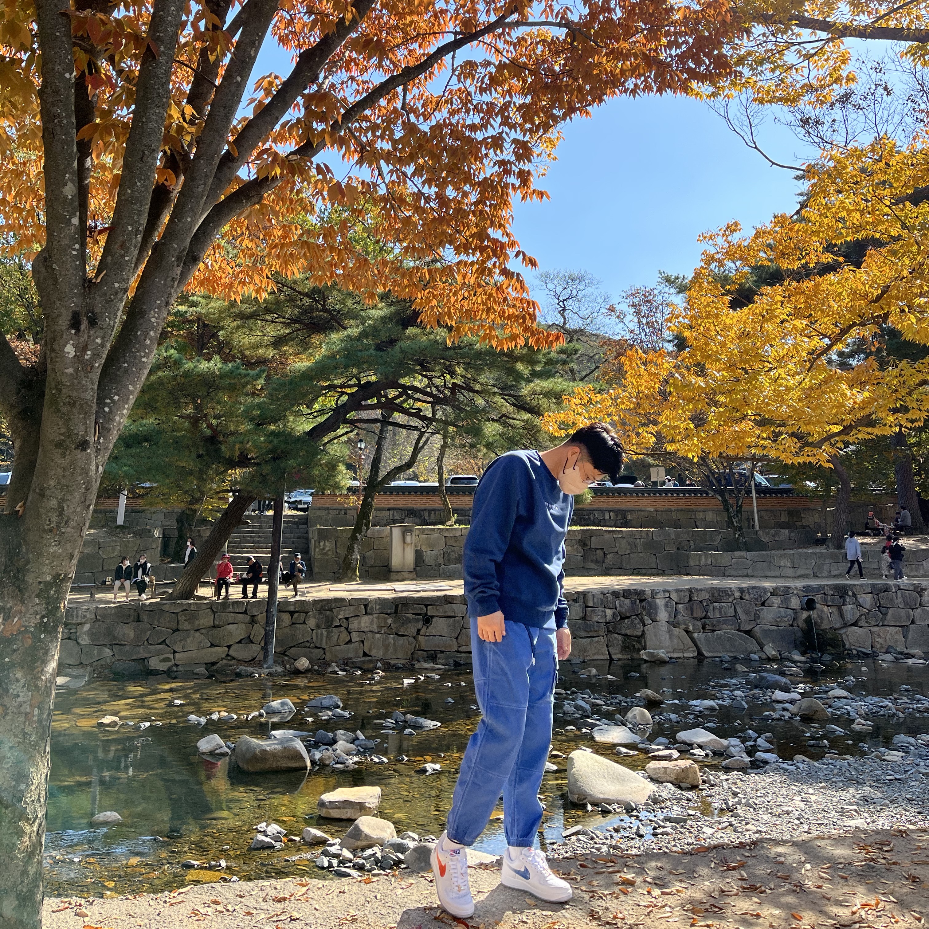 Jordan x Fragment Crewneck Sweatshirt Navy - US/EU, Nike ACG Watchman Peak Pants Blue Void - Asia 착용 스타일 - 1