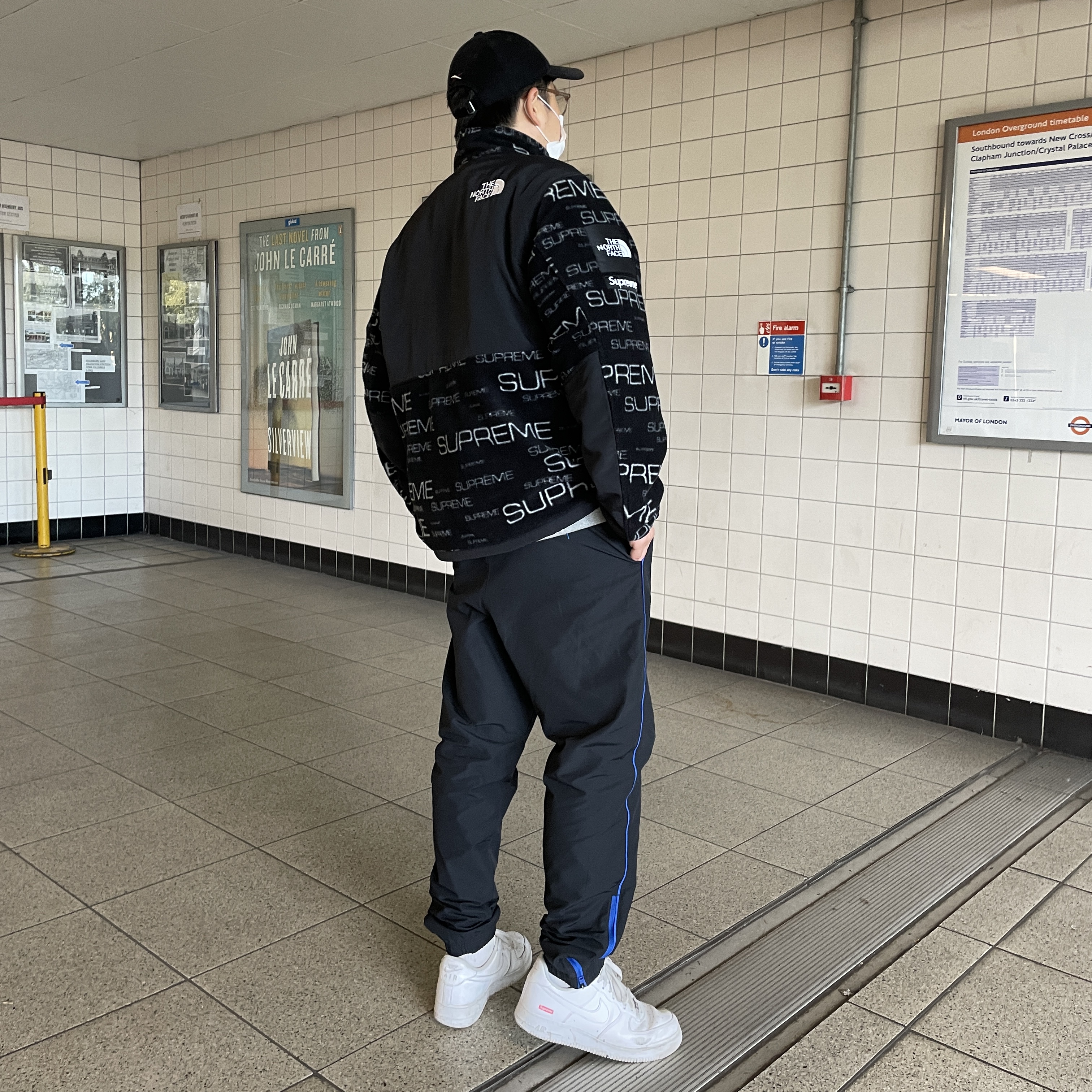 Supreme x The North Face Steep Tech Fleece Jacket Black - 21FW, Jordan x Fragment Woven Pants Black - US/EU 착용 스타일