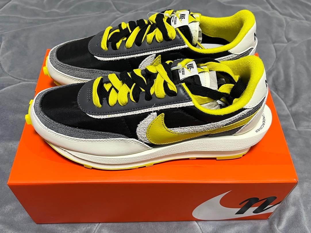 Nike x Sacai x Undercover LDWaffle Black Bright Citron 착용 스타일 - 1
