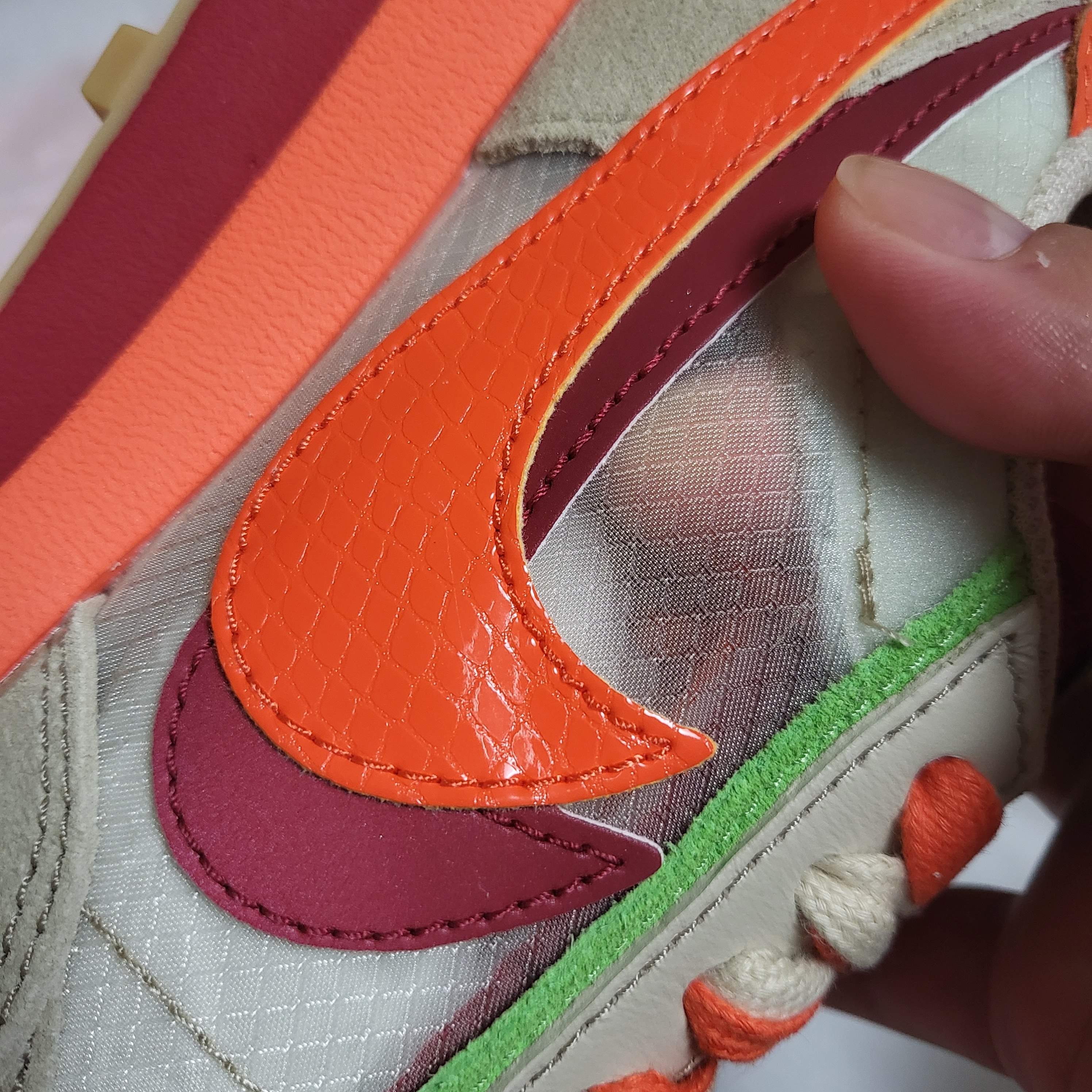 Nike x Sacai x Clot LDWaffle Orange Blaze 착용 스타일 - 2