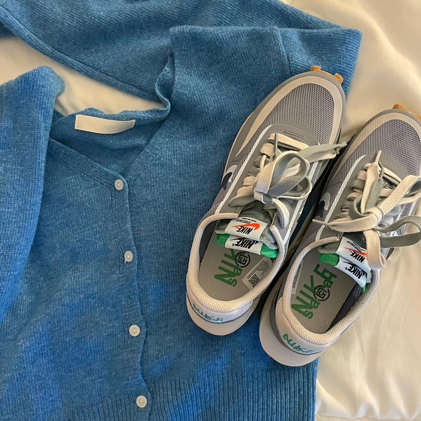 Nike x Sacai x Clot LDWaffle Cool Grey 착용 스타일 - 3