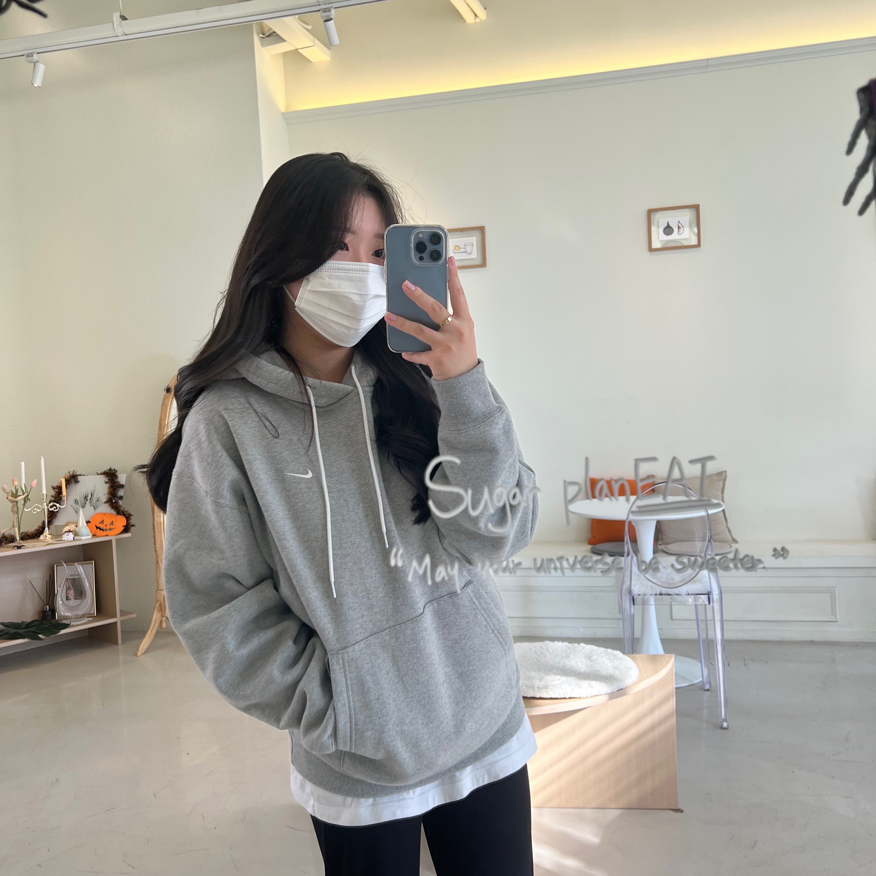 Nike NRG Solo Swoosh Fleece Hoodie Dark Grey Heather - Asia 착용 스타일