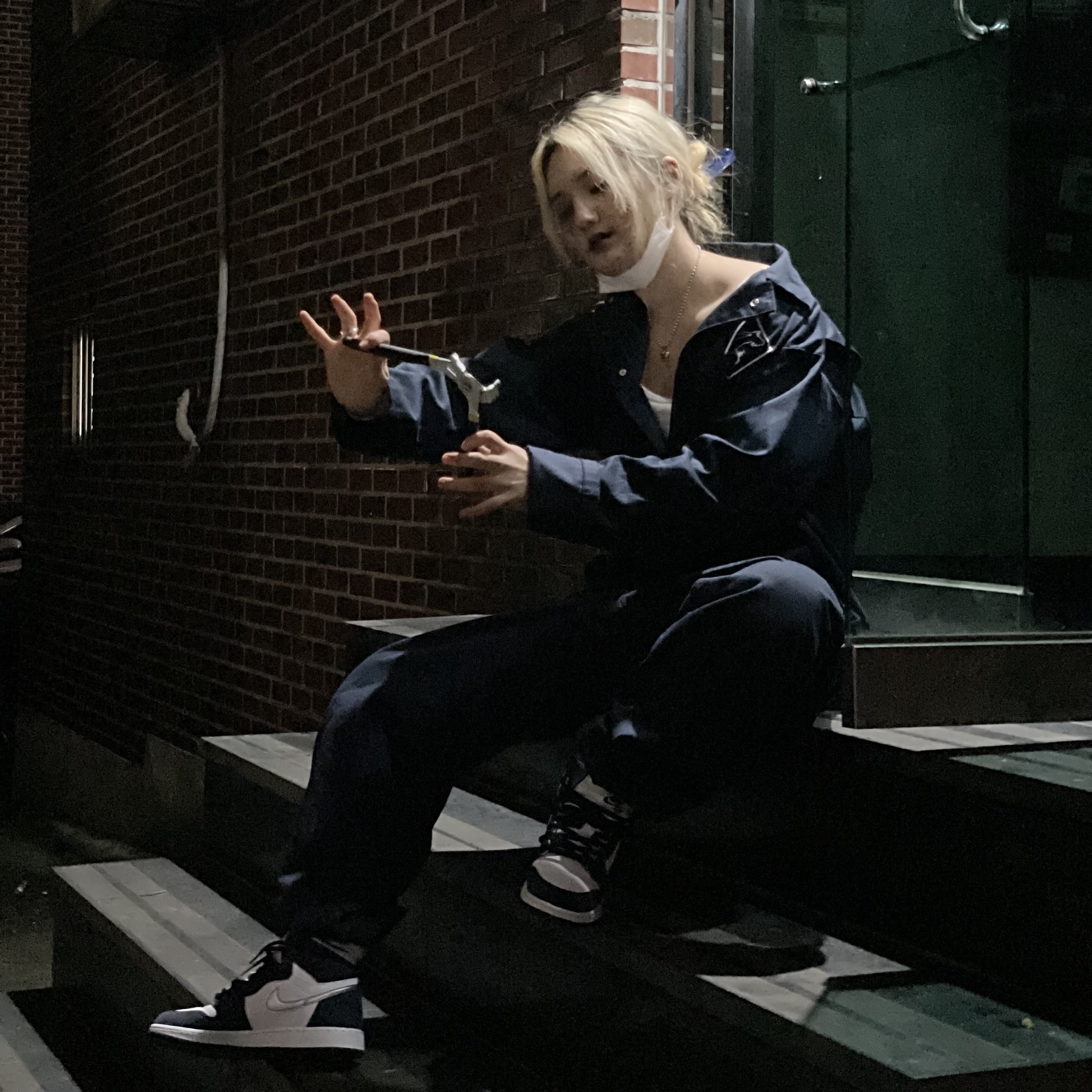 Jordan 1 Retro High OG CO.JP Midnight Navy, (GS) Jordan 1 Retro High OG CO.JP Midnight Navy 착용 스타일 - 2