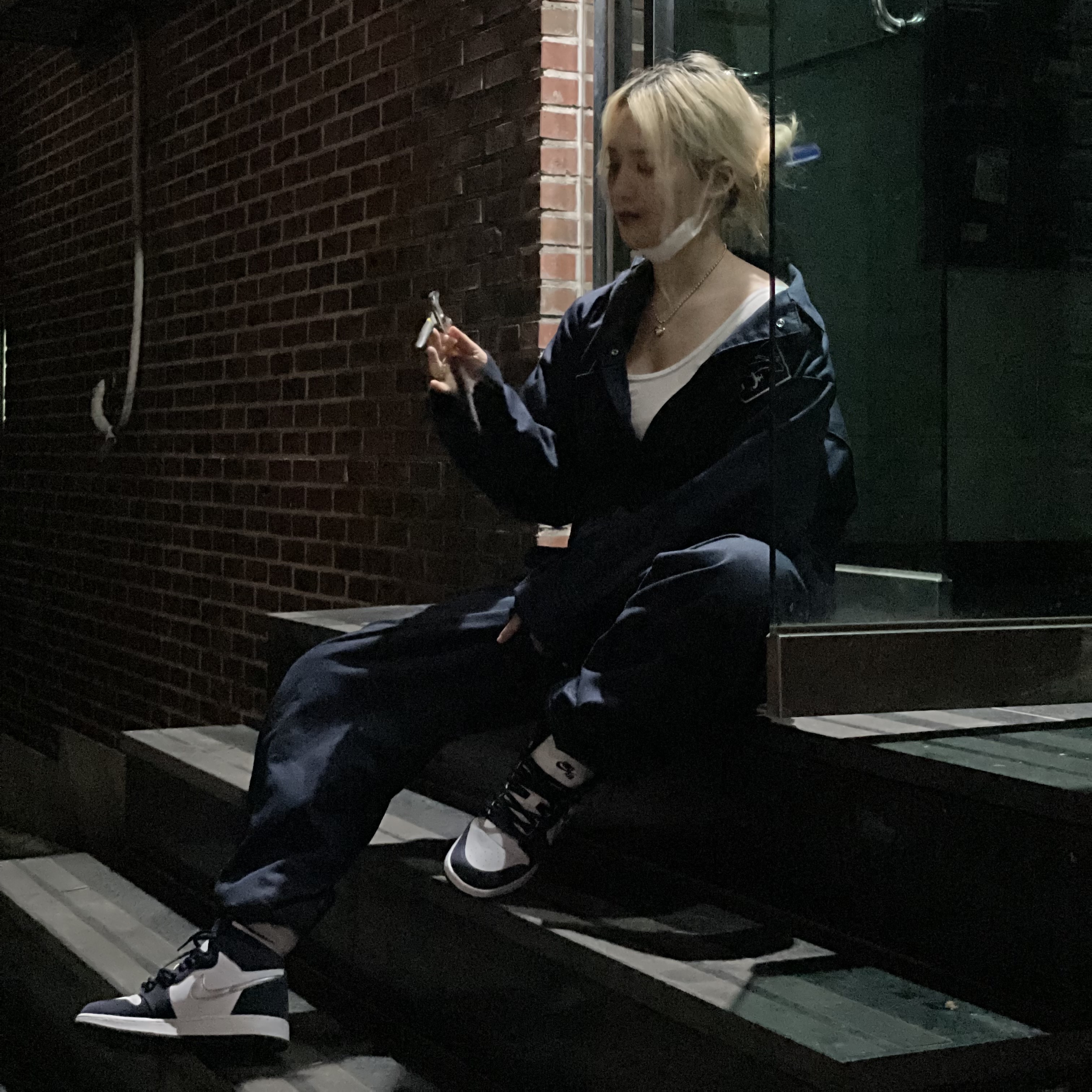 Jordan 1 Retro High OG CO.JP Midnight Navy, (GS) Jordan 1 Retro High OG CO.JP Midnight Navy 착용 스타일 - 1