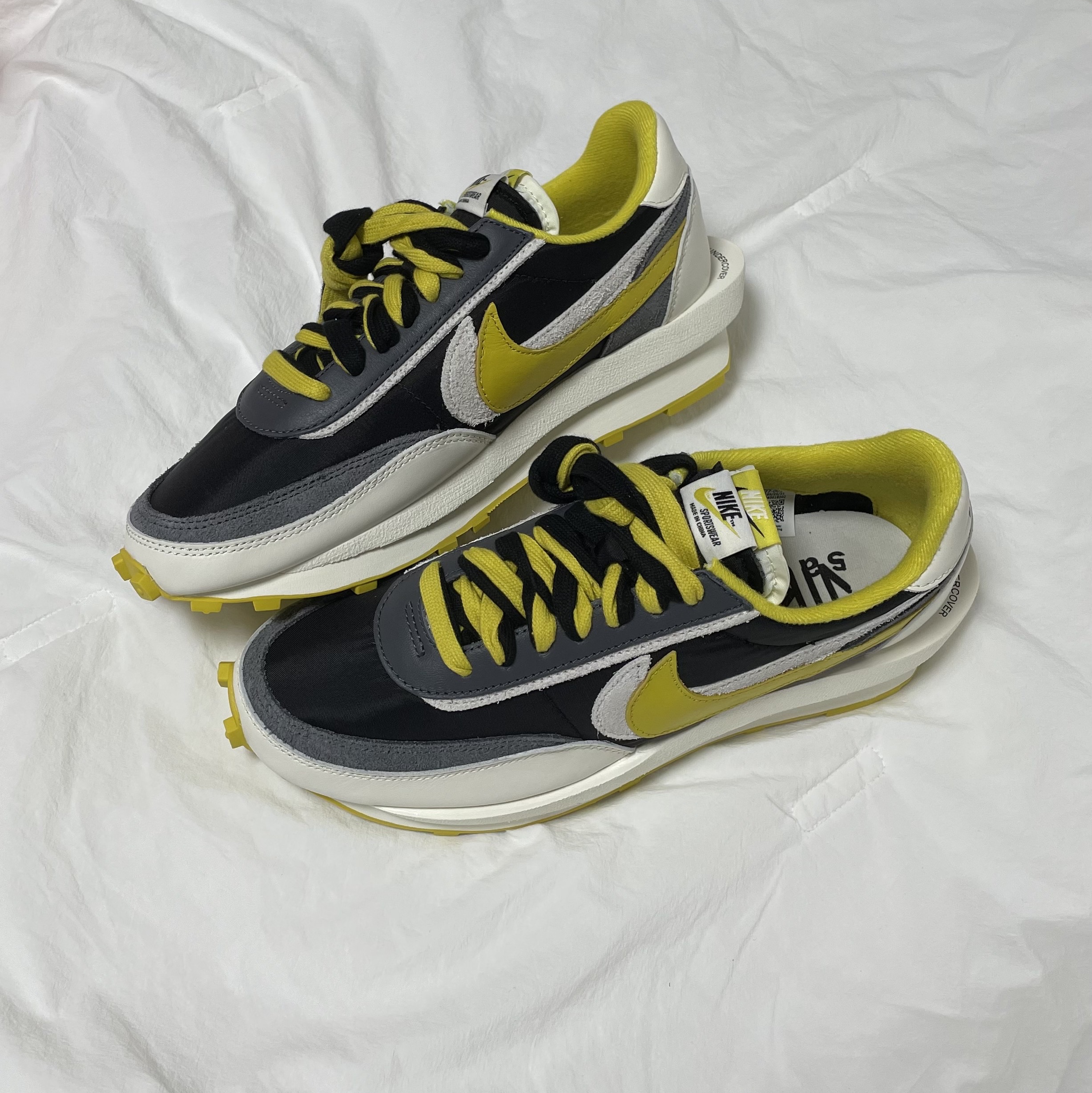 Nike x Sacai x Undercover LDWaffle Black Bright Citron 착용 스타일 - 2