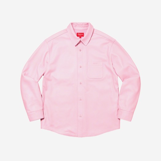 슈프림 레더 셔츠 핑크 - 21FW