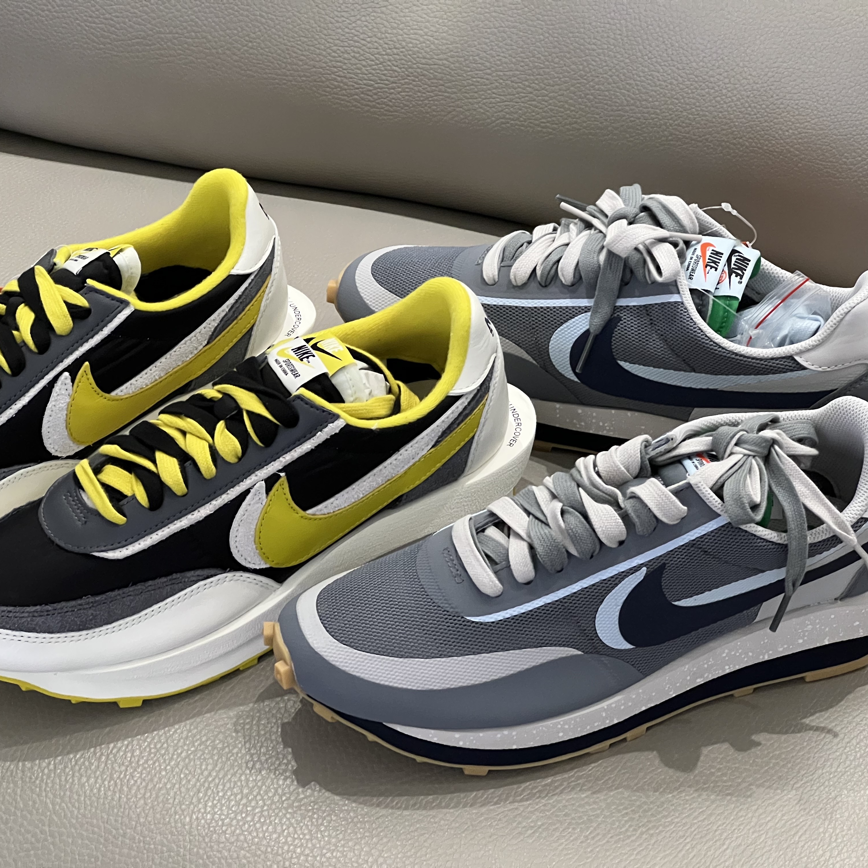 Nike x Sacai x Undercover LDWaffle Black Bright Citron, Nike x Sacai x Clot LDWaffle Cool Grey 착용 스타일