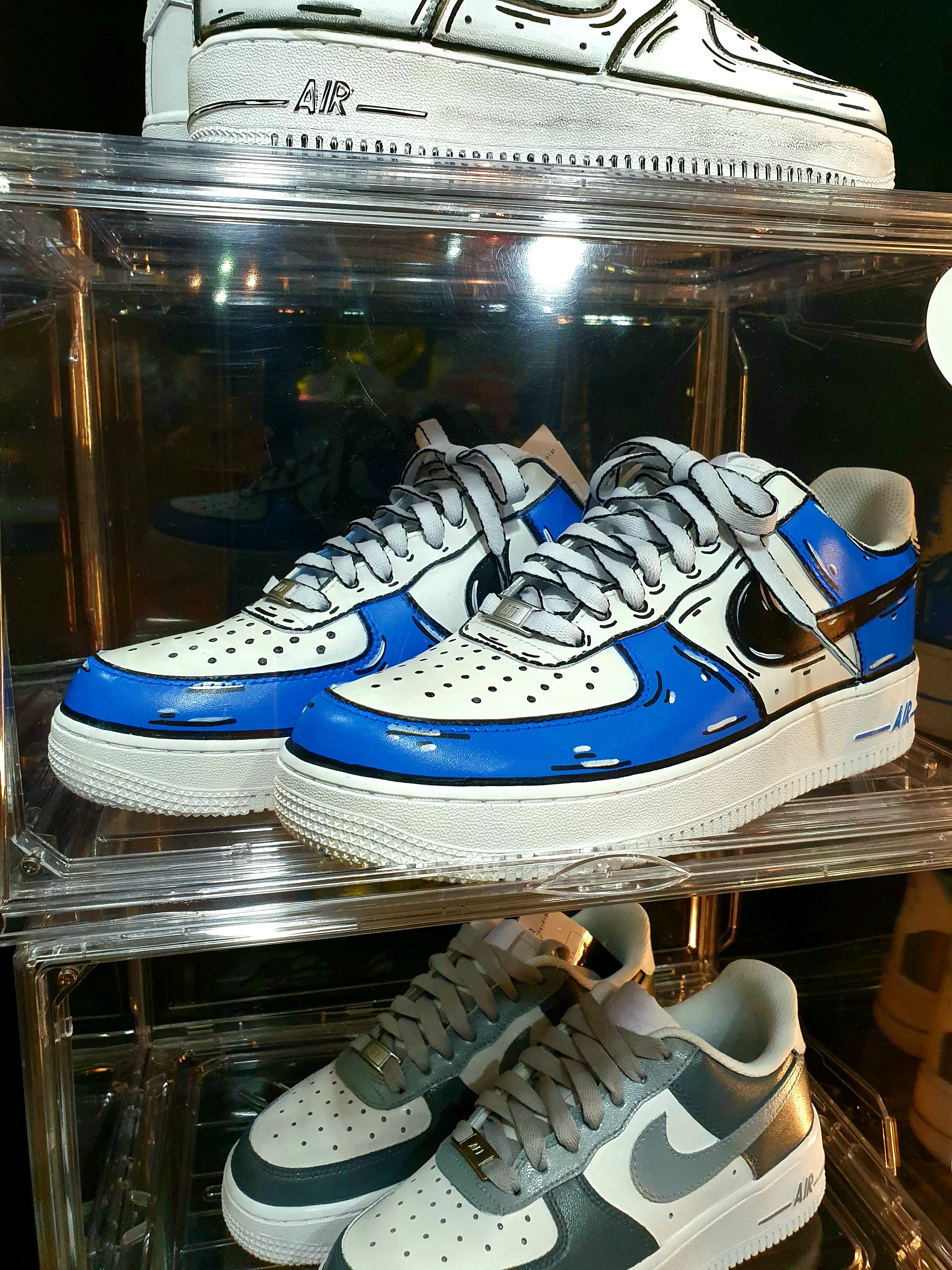 Converse x Golf le Fleur Chuck 70 Hi Flames Blue, Nike Air Force 1 '07 Low White 착용 스타일 - 3