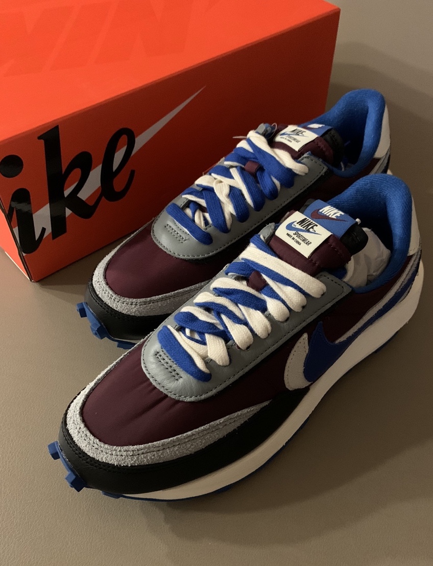Nike x Sacai x Undercover LDWaffle Night Maroon Team Royal 착용 스타일 - 1