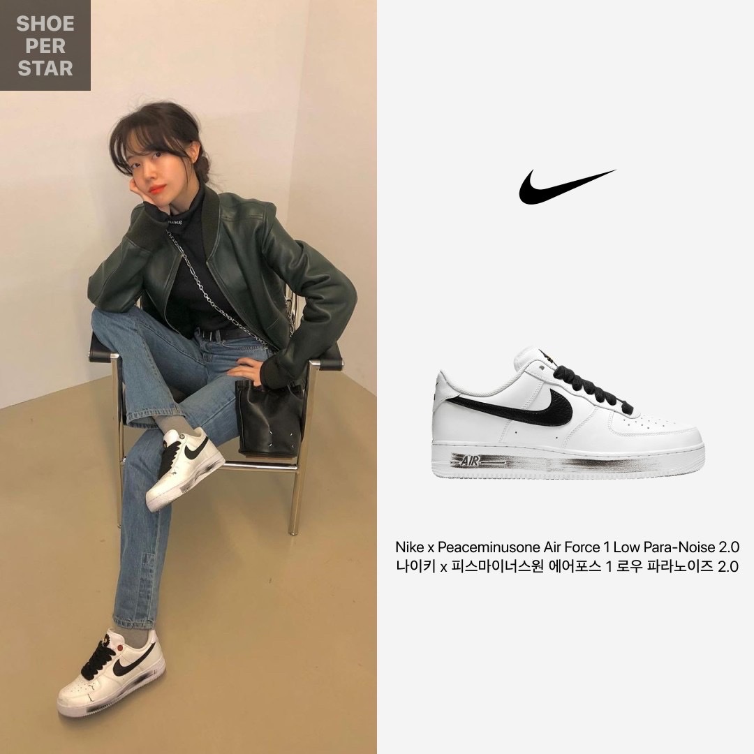 Nike x Stussy Air Force 1 Low Triple Black, Nike x Sacai x Clot LDWaffle Cool Grey 착용 스타일 - 5