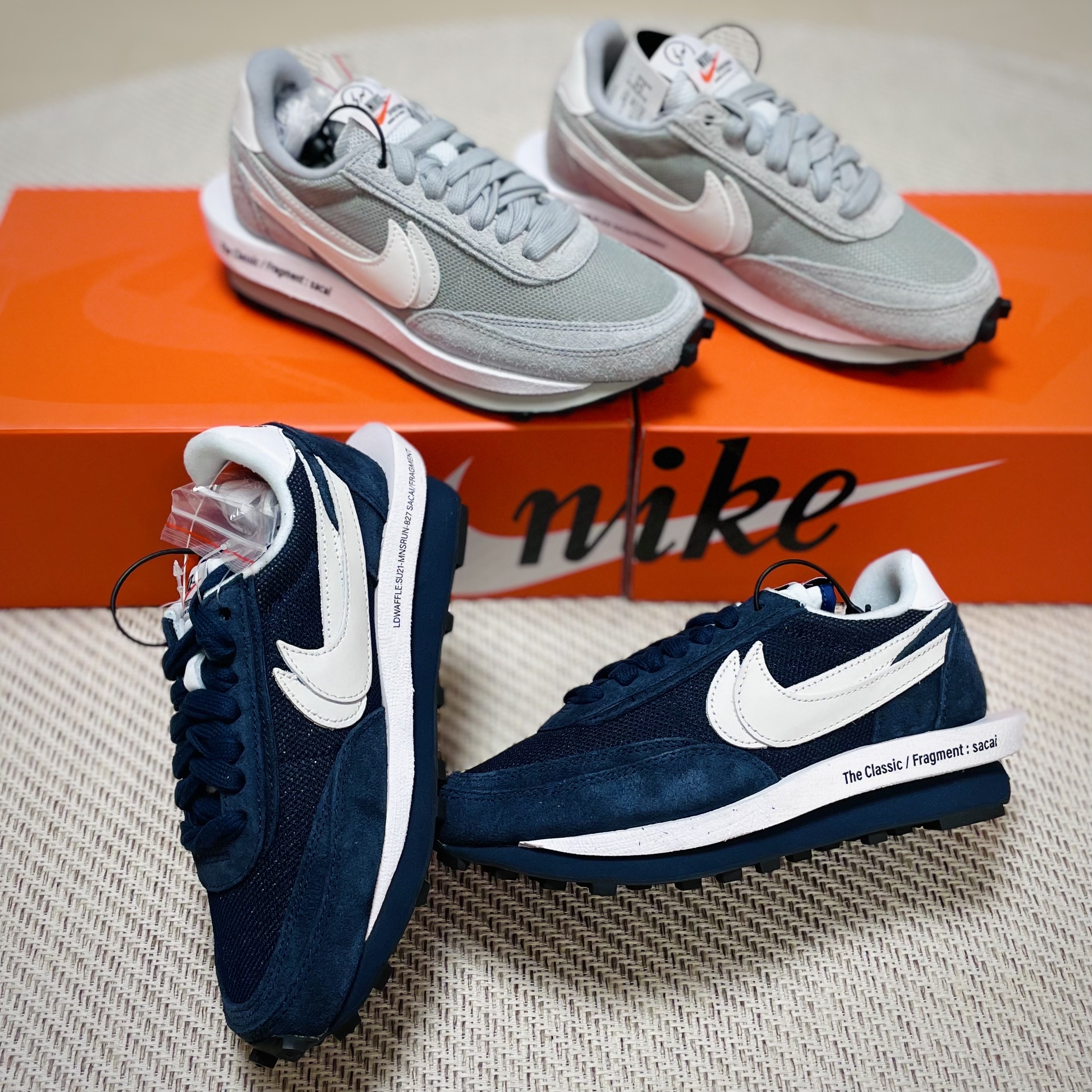 Nike x Sacai x Fragment LDWaffle Blackened Blue 착용 스타일