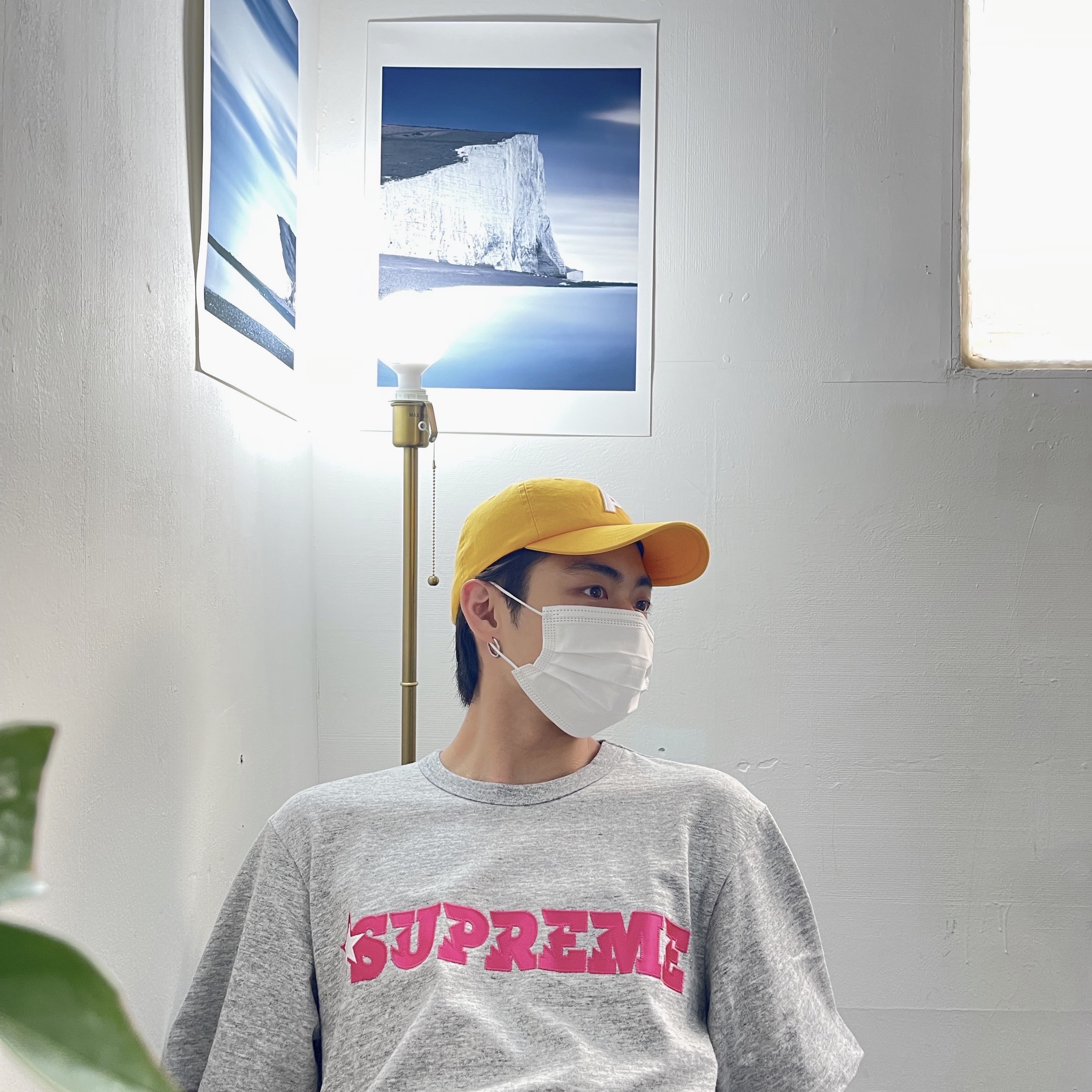 Palace Gore-Tex P 6-Panel Yellow - 20FW, Supreme Star Logo S/S Top Heather Grey - 20SS 착용 스타일 - 1