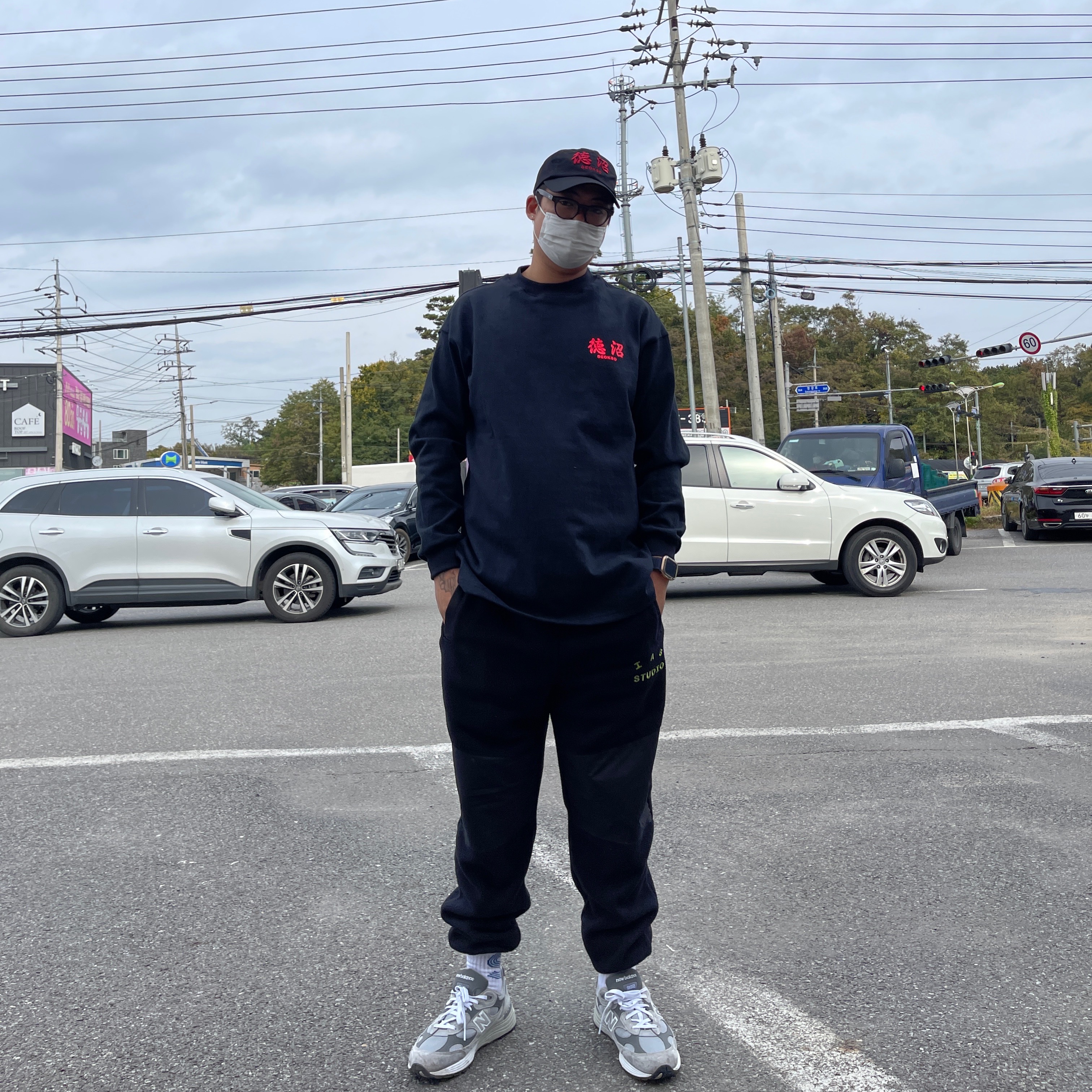 Darkr8m Studio x Libilly Long Sleeve Black, Darkr8m Studio x Libilly Cap Black 착용 스타일