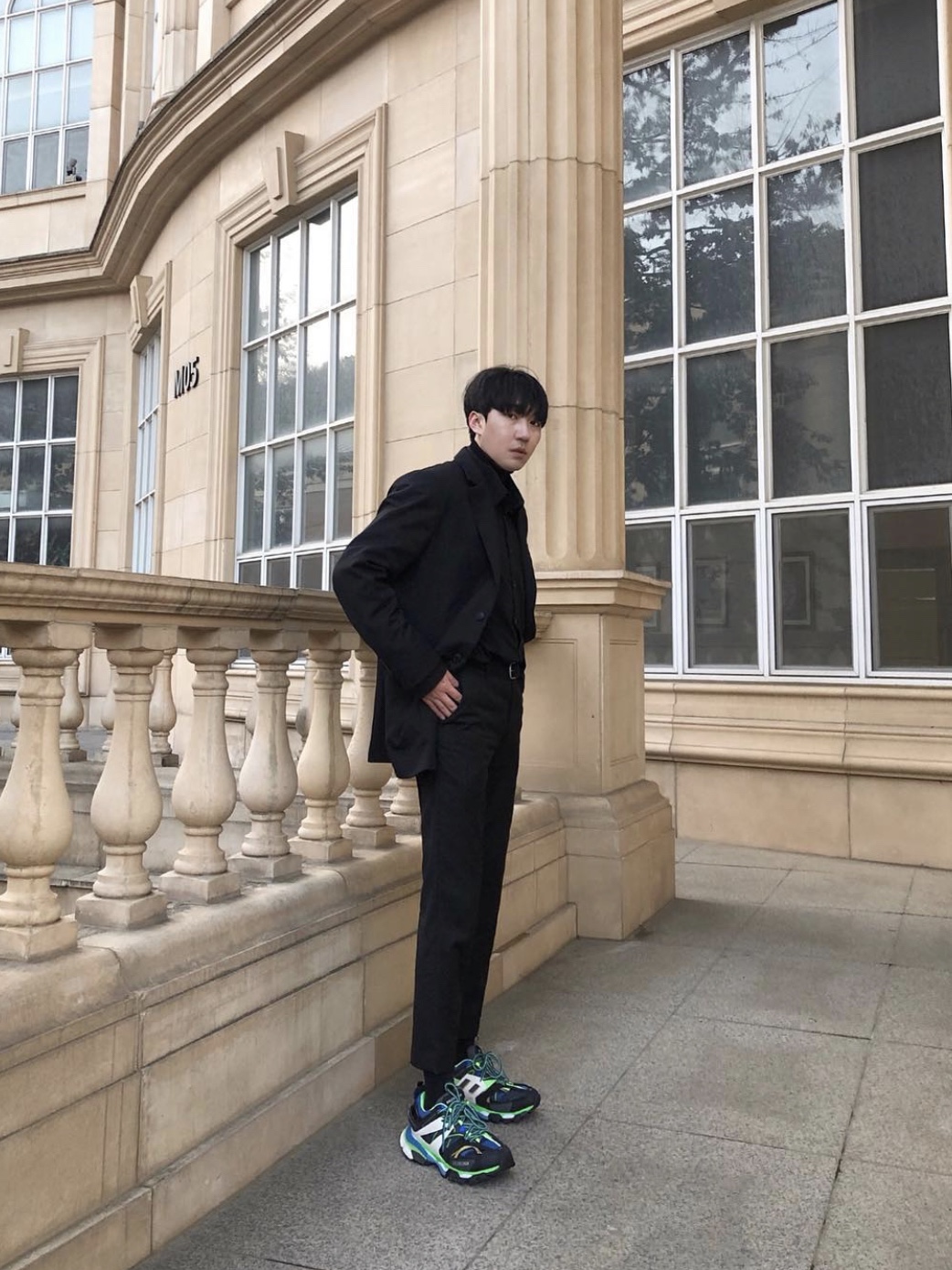 Balenciaga Track Sneakers Green White Blue 2019 착용 스타일