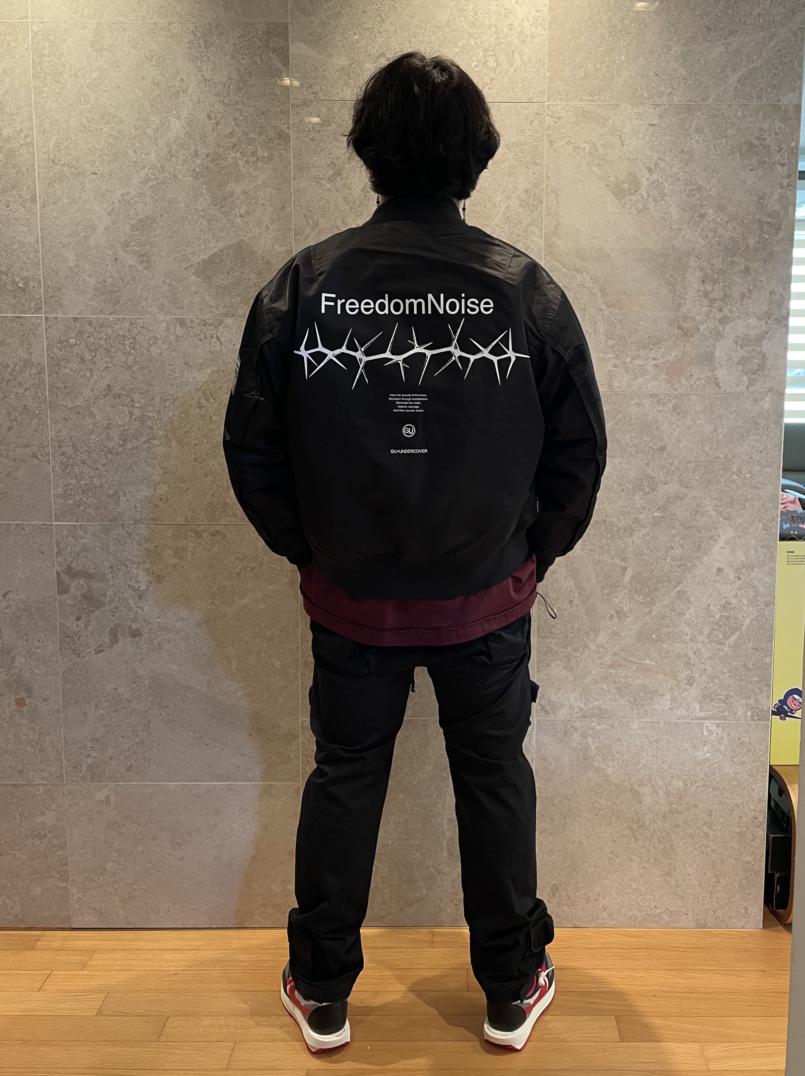 Nike x Sacai x Undercover LDWaffle Midnight Spruce University Red 착용 스타일 - 1
