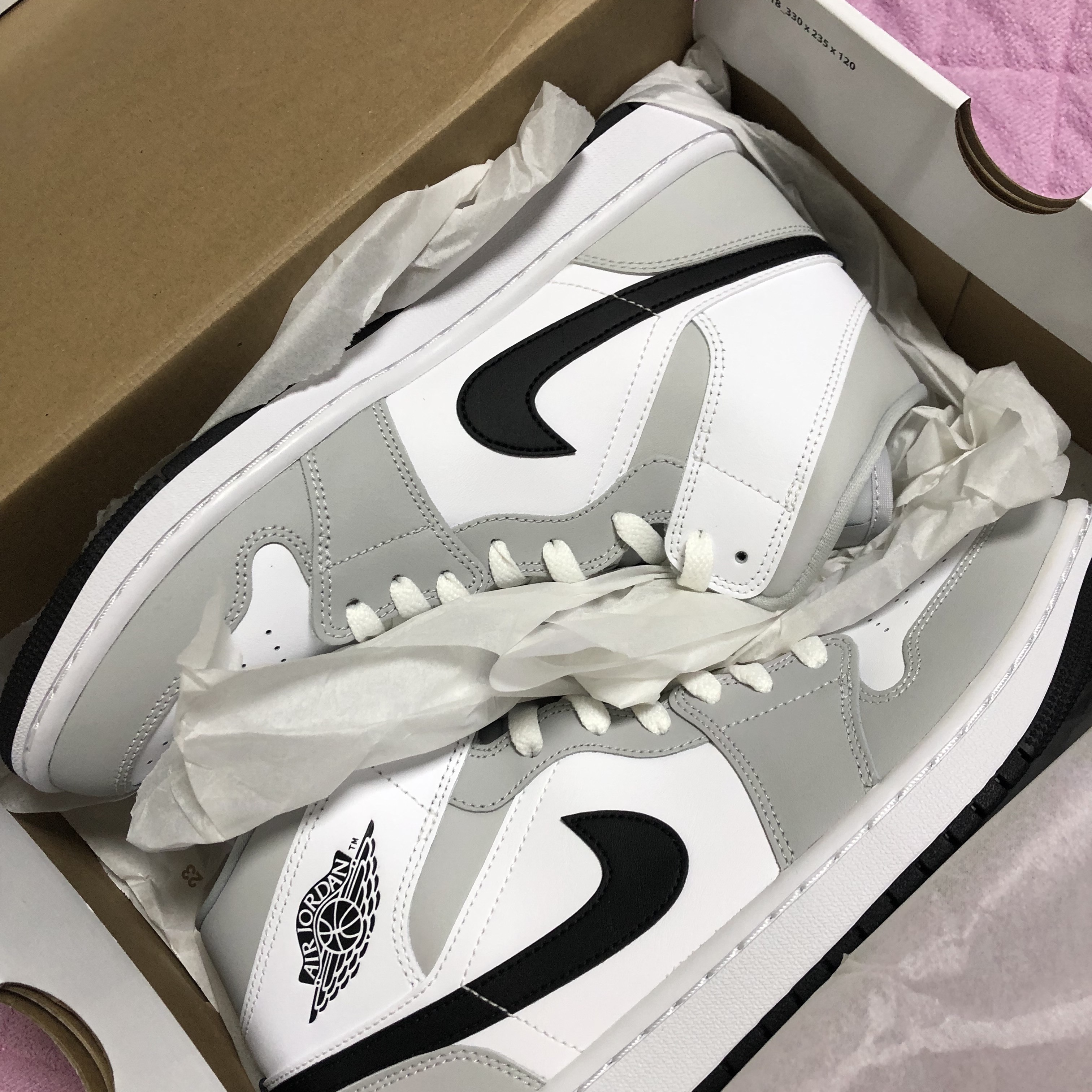 (W) Jordan 1 Mid Grey Fog 착용 스타일