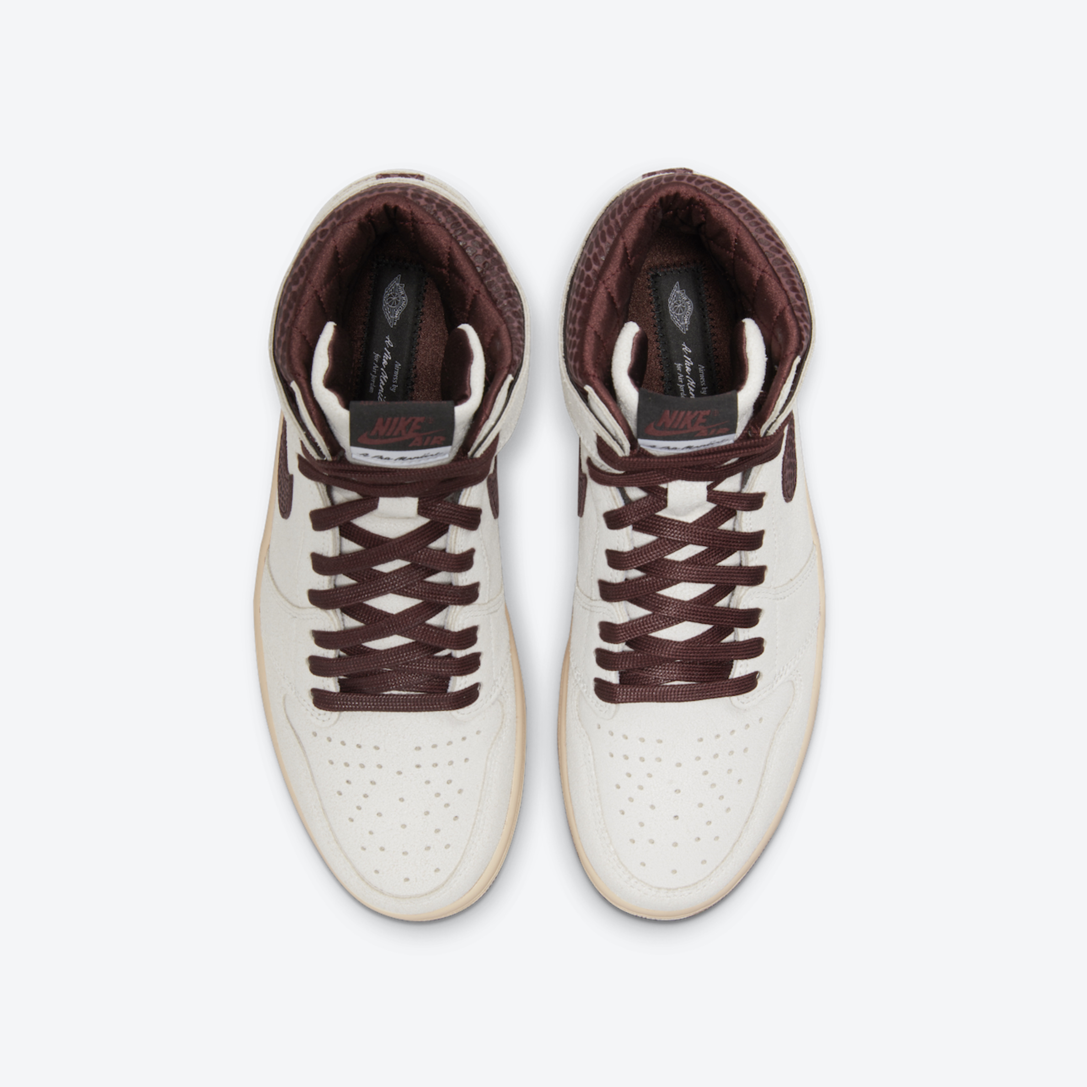 Jordan 1 x A Ma Maniere Retro High OG SP Sail and Burgundy, (PS) Jordan 1 x A Ma Maniere Retro High OG SP Burgundy and Sail 착용 스타일 - 4