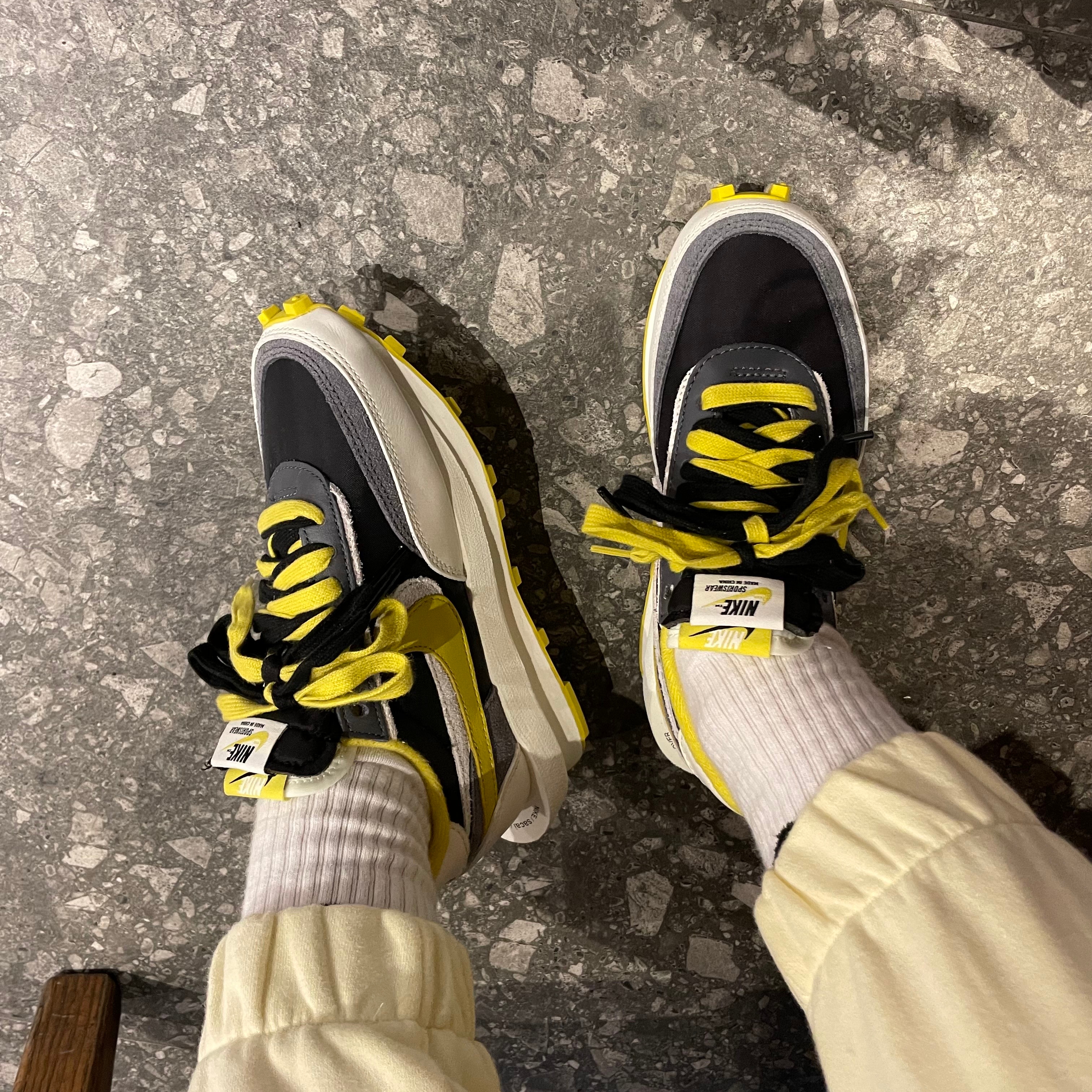 Nike x Sacai x Undercover LDWaffle Black Bright Citron 착용 스타일