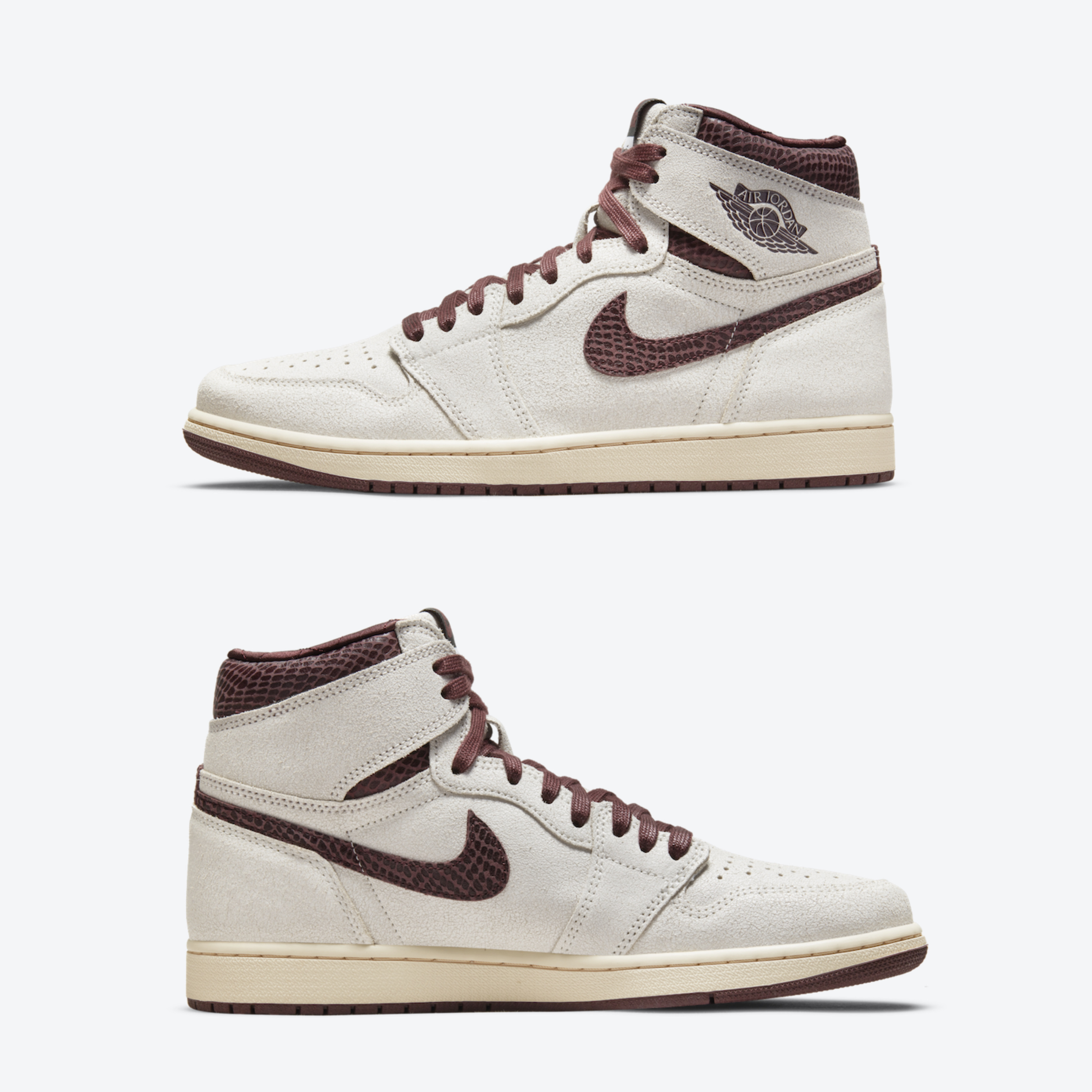 Jordan 1 x A Ma Maniere Retro High OG SP Sail and Burgundy, (PS) Jordan 1 x A Ma Maniere Retro High OG SP Burgundy and Sail 착용 스타일 - 3
