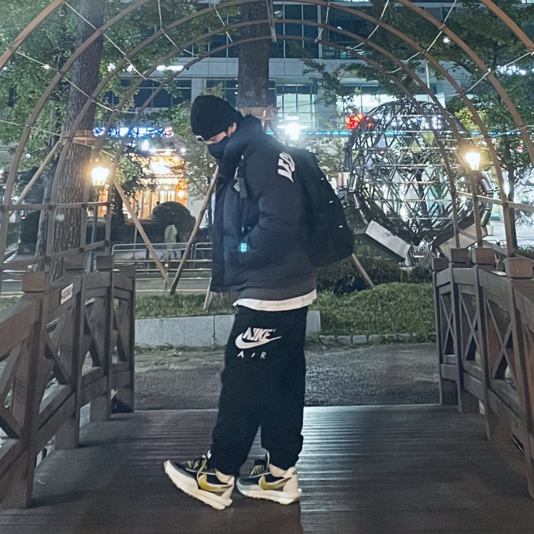 Nike x Sacai x Undercover LDWaffle Black Bright Citron 착용 스타일 - 1