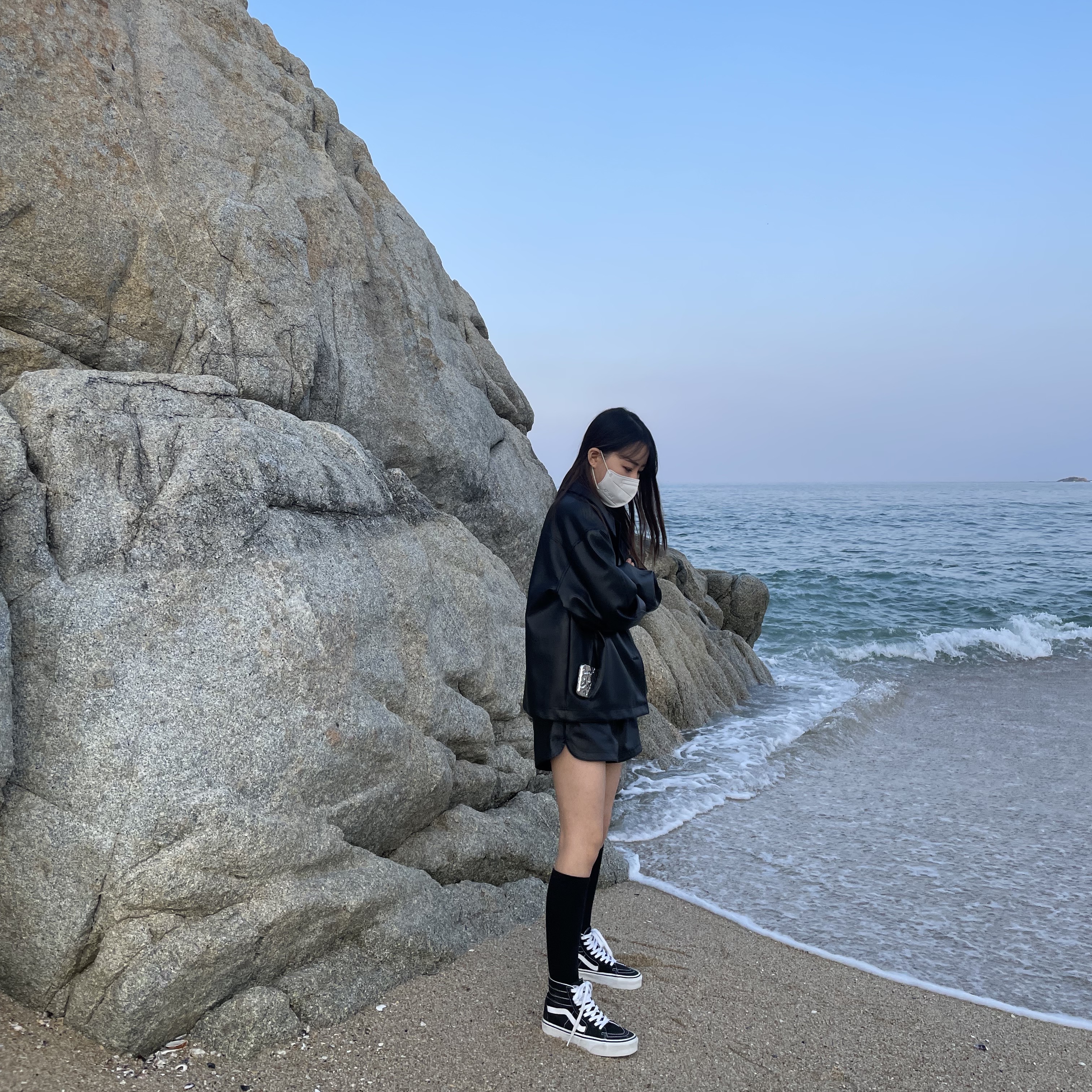 Vans Vault OG Sk8-Hi LX Black 착용 스타일