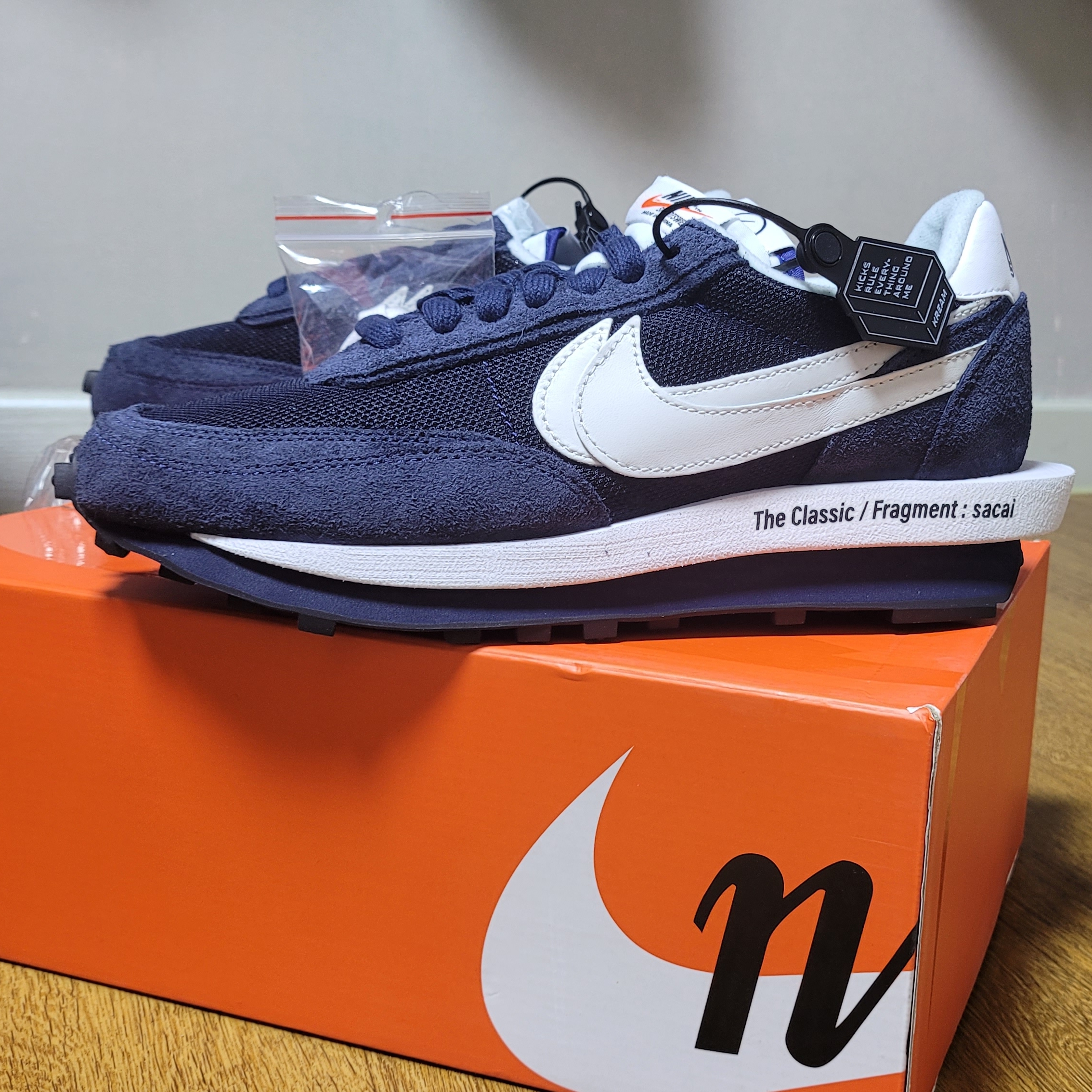 Nike x Sacai x Fragment LDWaffle Blackened Blue 착용 스타일