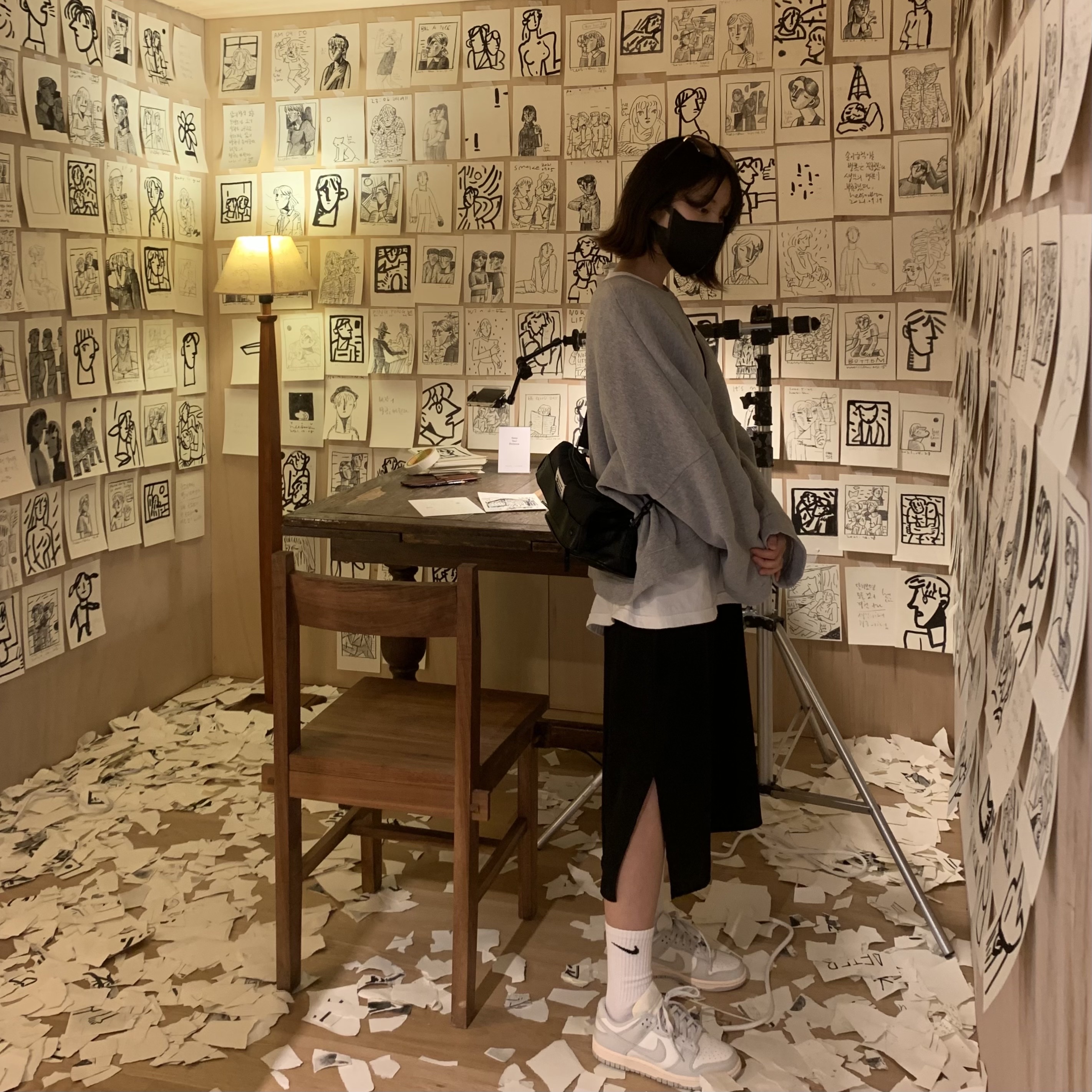 (W) Nike Dunk Low Light Bone 착용 스타일