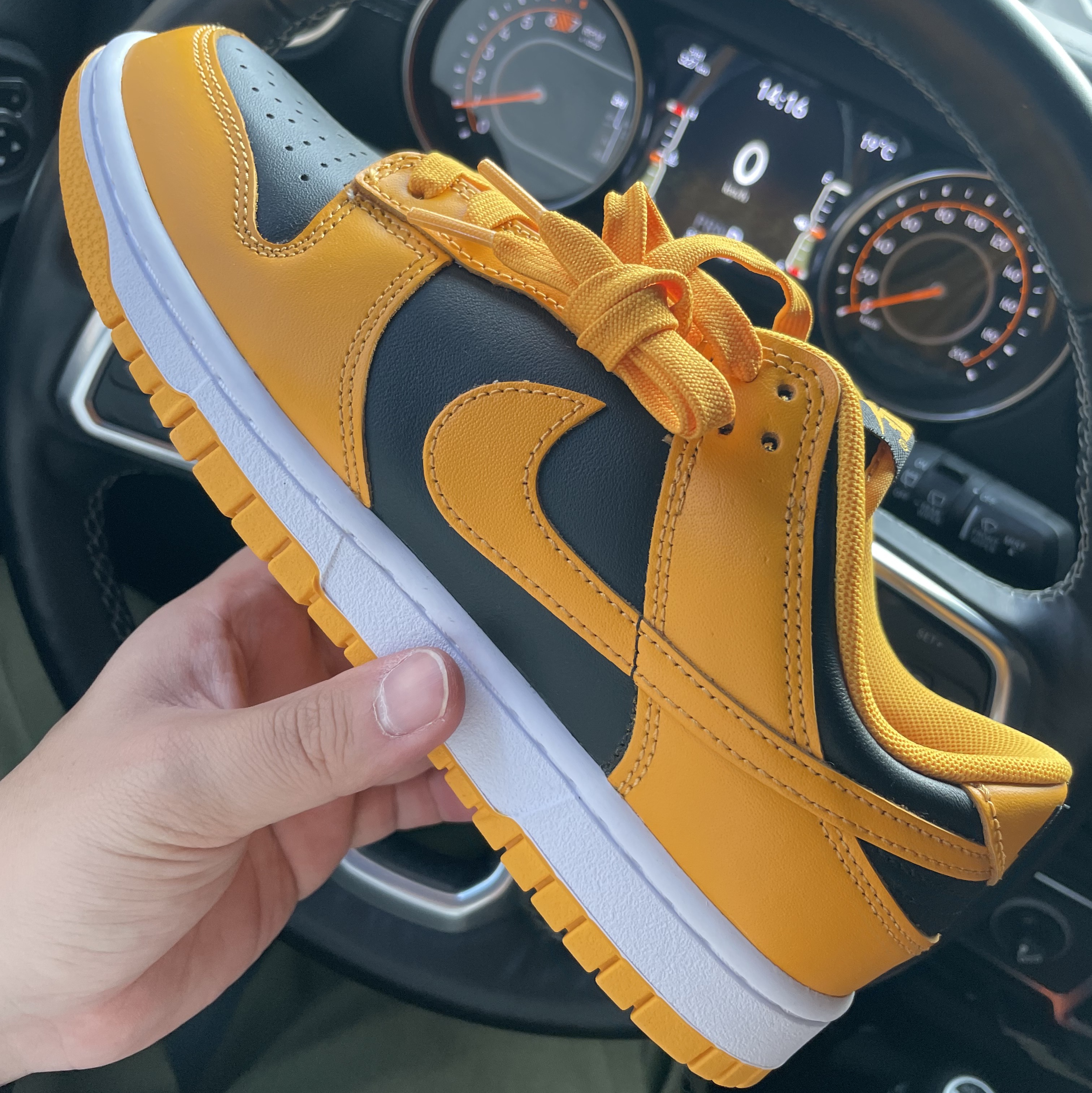 Nike Dunk Low Retro Championship Goldenrod 착용 스타일