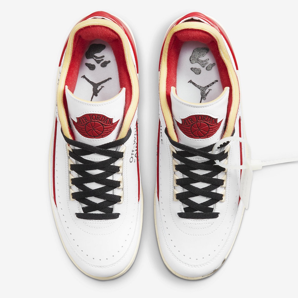 Jordan 2 x Off-White Retro Low SP White and Varsity Red, Jordan 2 x Off-White Retro Low SP Black and Varsity Royal 착용 스타일 - 4