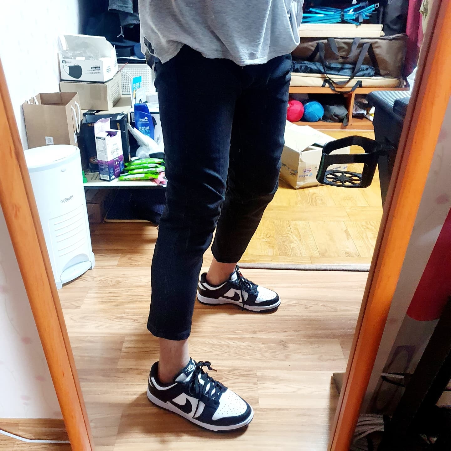 Nike Dunk Low Retro Black 착용 스타일 - 3