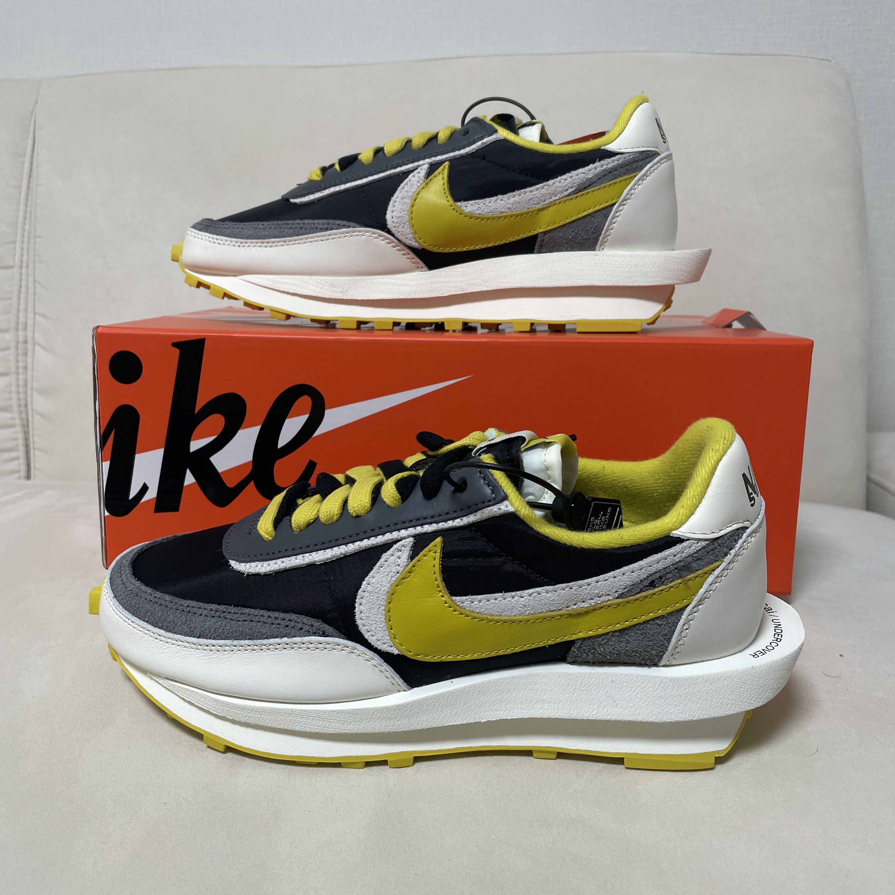 Nike x Sacai x Undercover LDWaffle Black Bright Citron 착용 스타일
