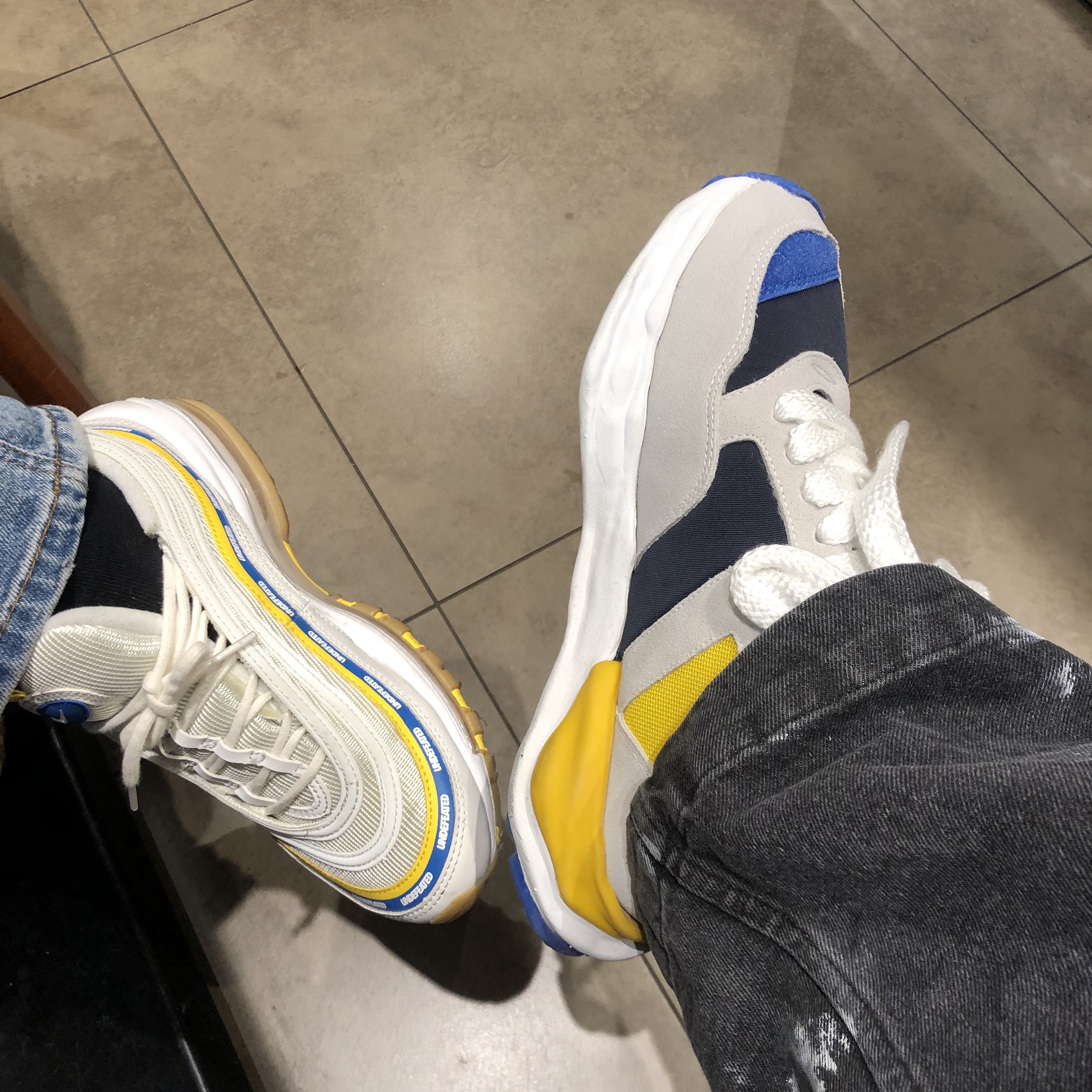 Maison Mihara Yasuhiro x Nigel Cabourn FR Army Sneakers Navy 착용 스타일