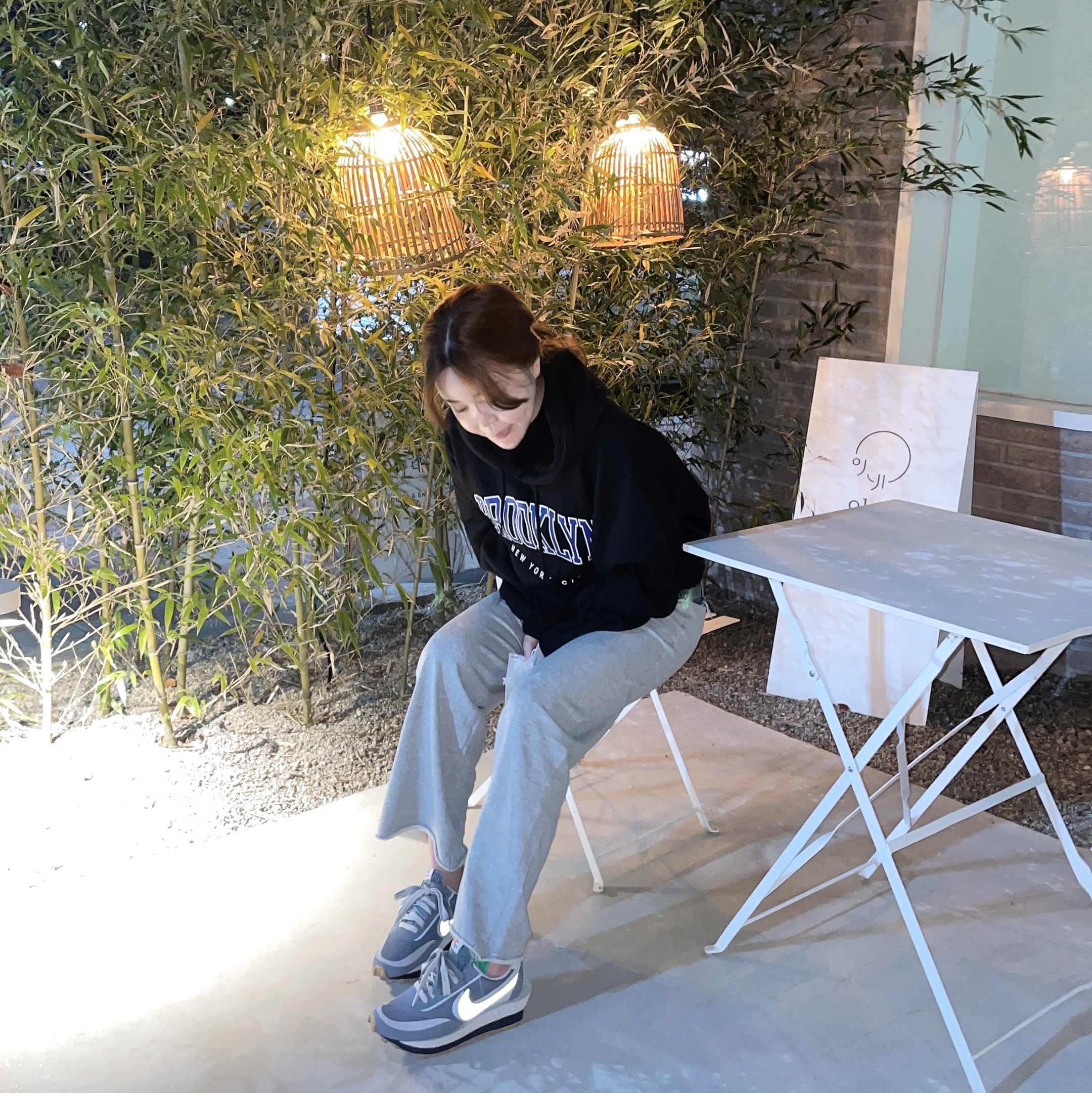 Nike x Sacai x Clot LDWaffle Cool Grey 착용 스타일